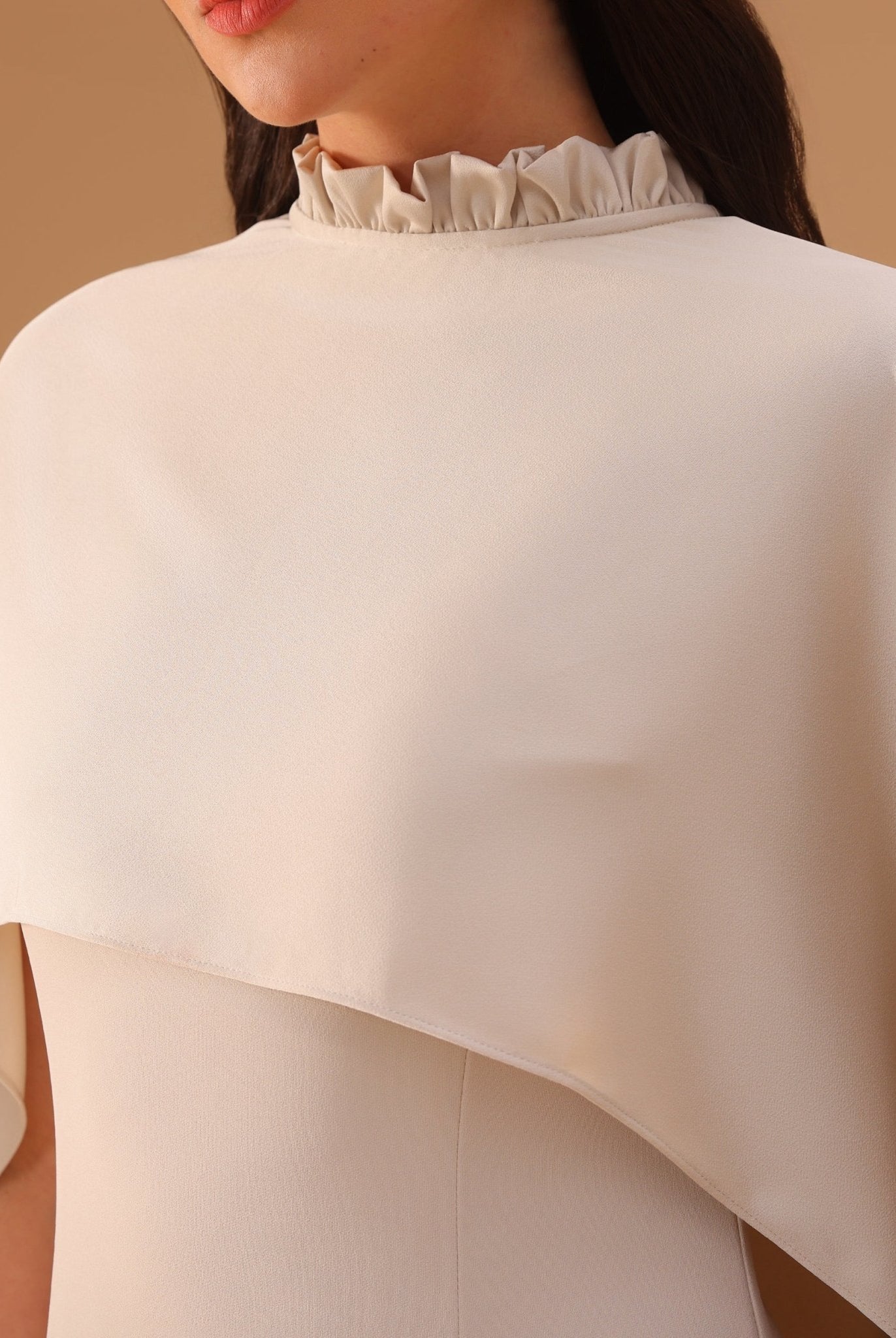 Crepe Kaftan with Satin Overlay - shopaleena