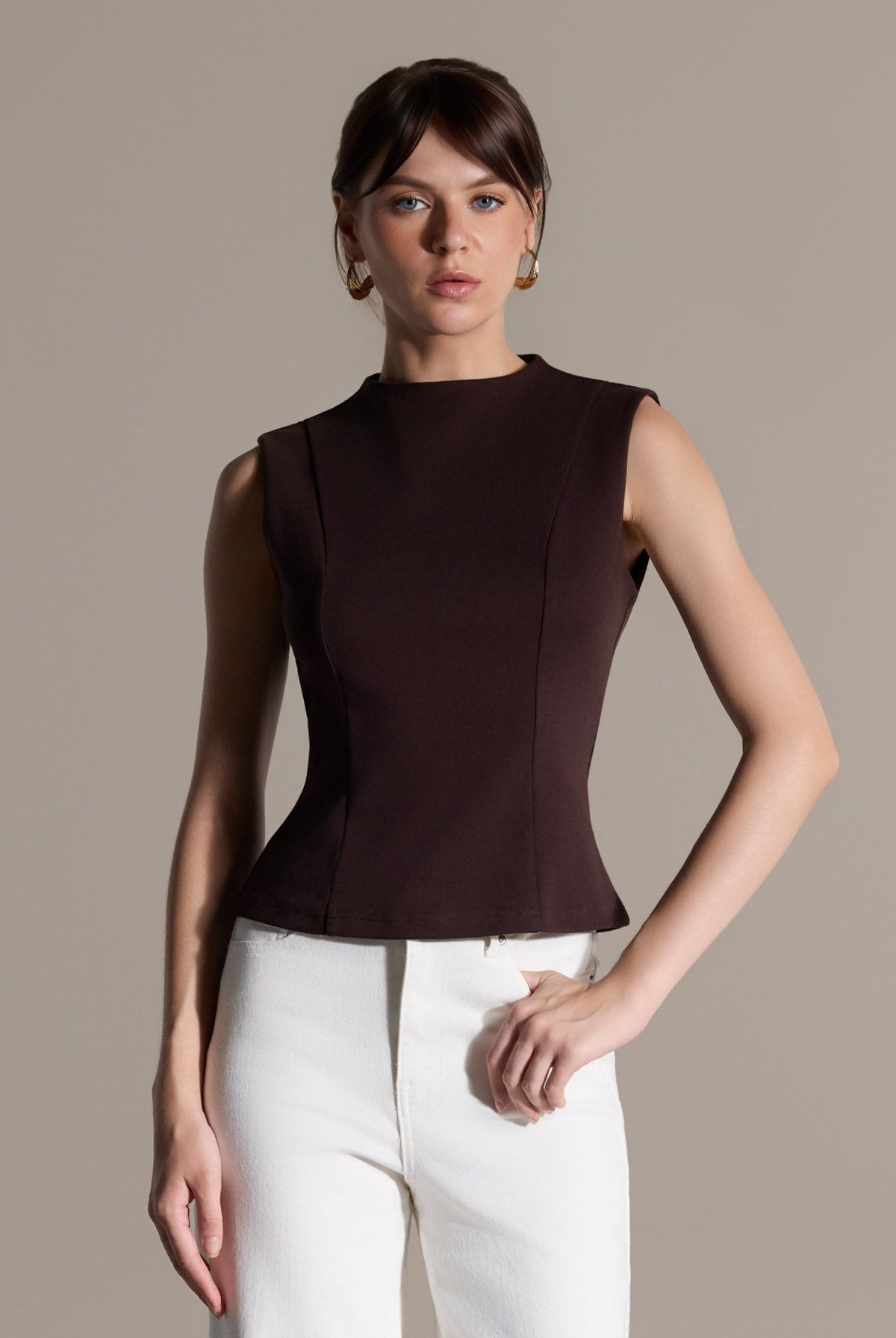 Crew Neck Cotton Top - shopaleena