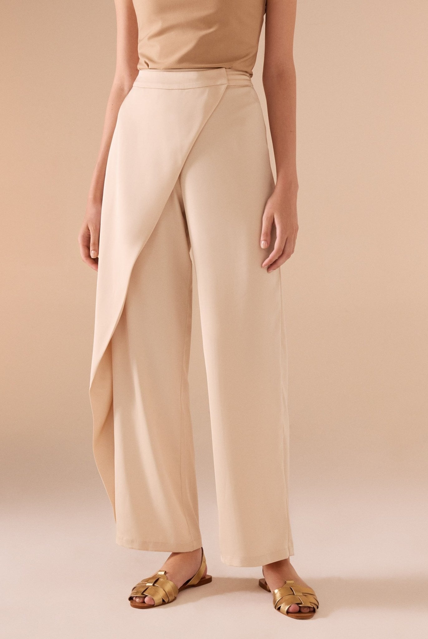 Crossed Hip Wide Leg Pant - shopaleena
