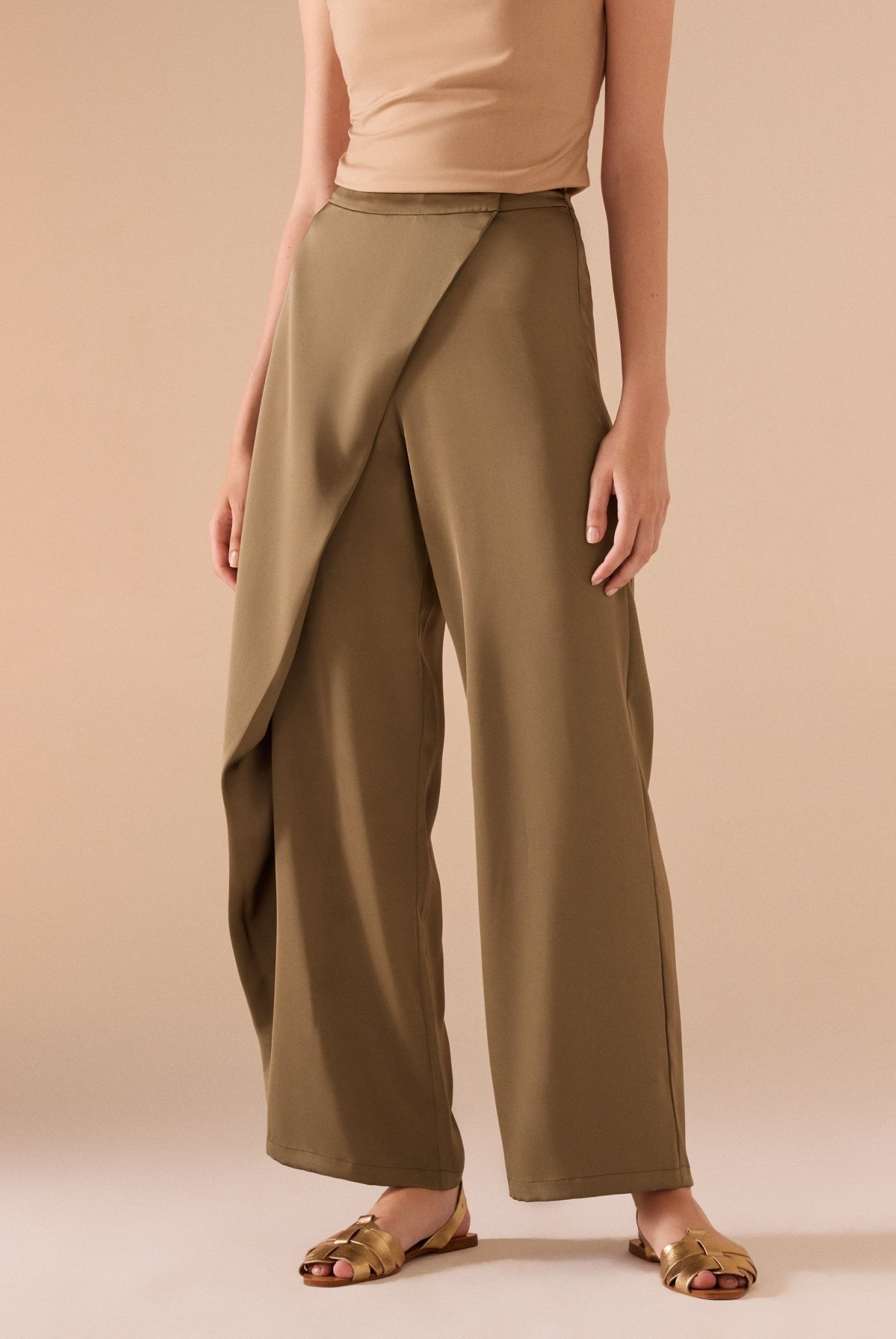 Crossed Hip Wide Leg Pant - shopaleena