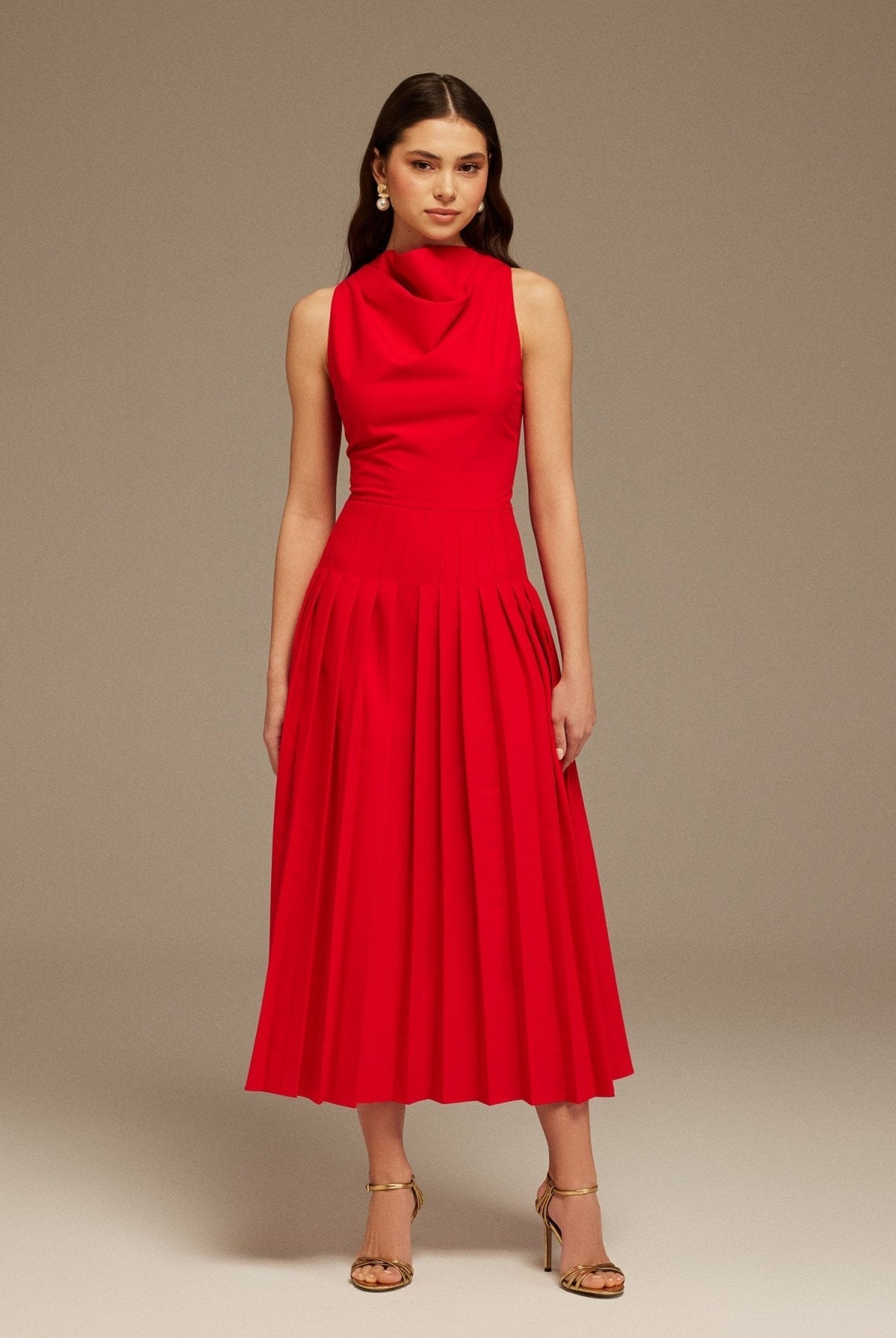 Drape Halter Neck Maxi Dress - shopaleena