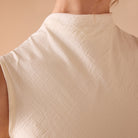 Draped Neckline Crepe Dress - shopaleena