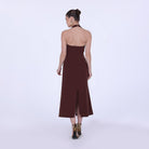 Draped Neckline Sleeveless Maxi Dress - shopaleena