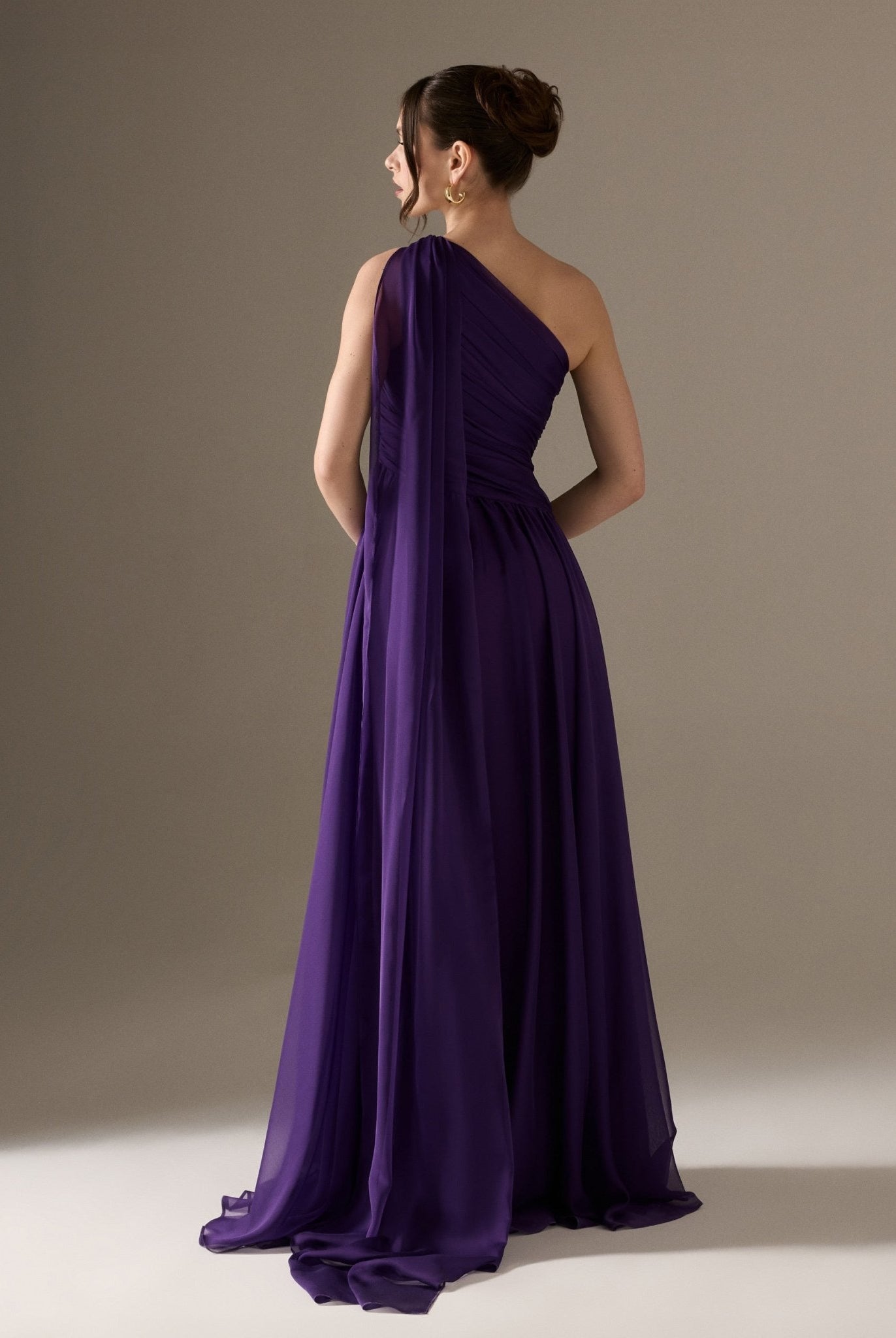 Drapped Long One Shoulder Dress - shopaleena