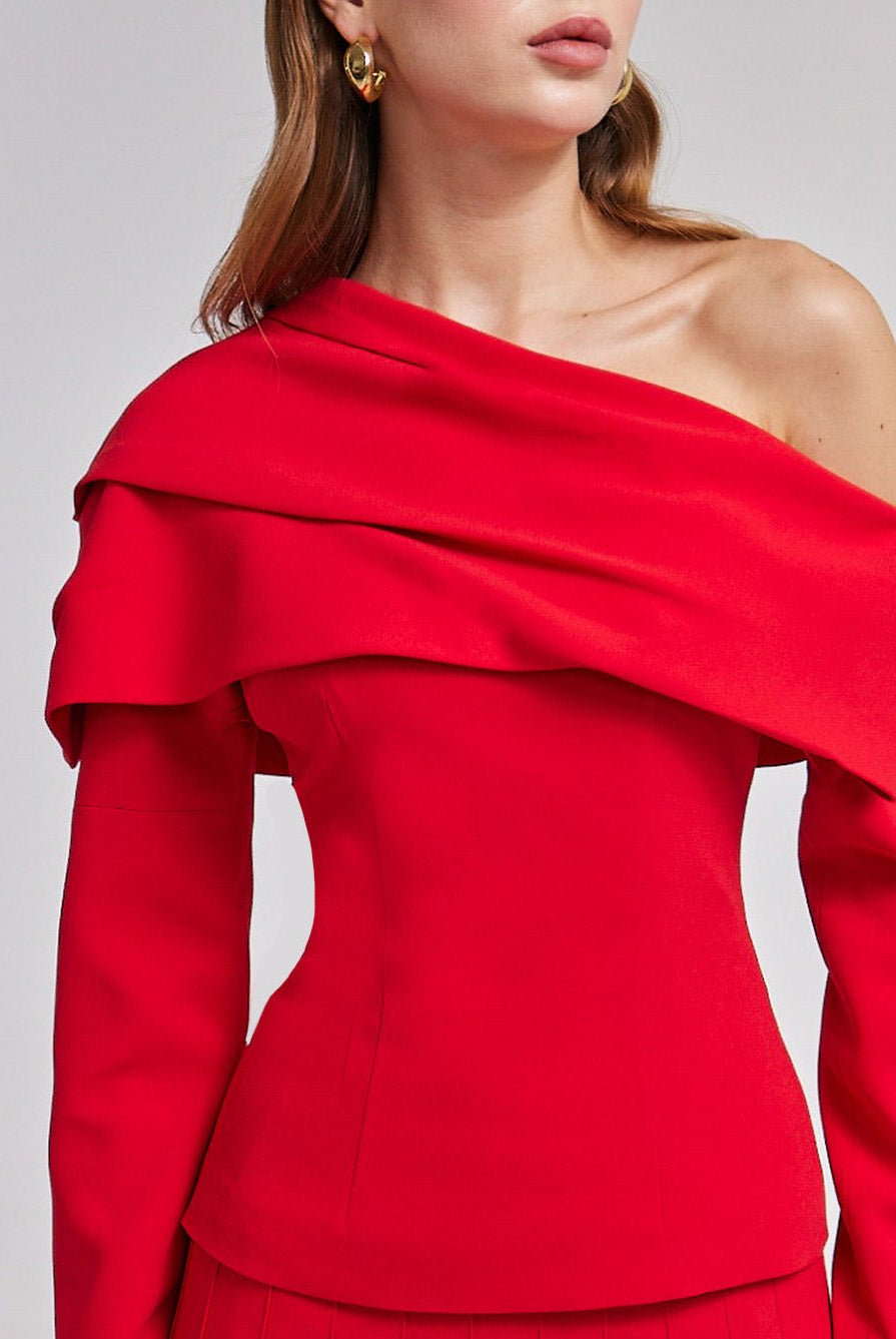 Dropped Shoulder Long Sleeve Top - shopaleena