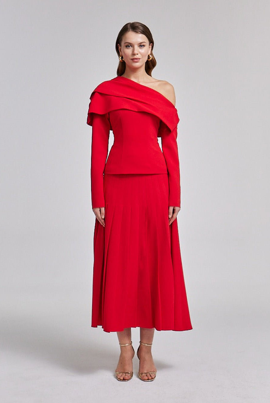 Dropped Shoulder Long Sleeve Top - shopaleena