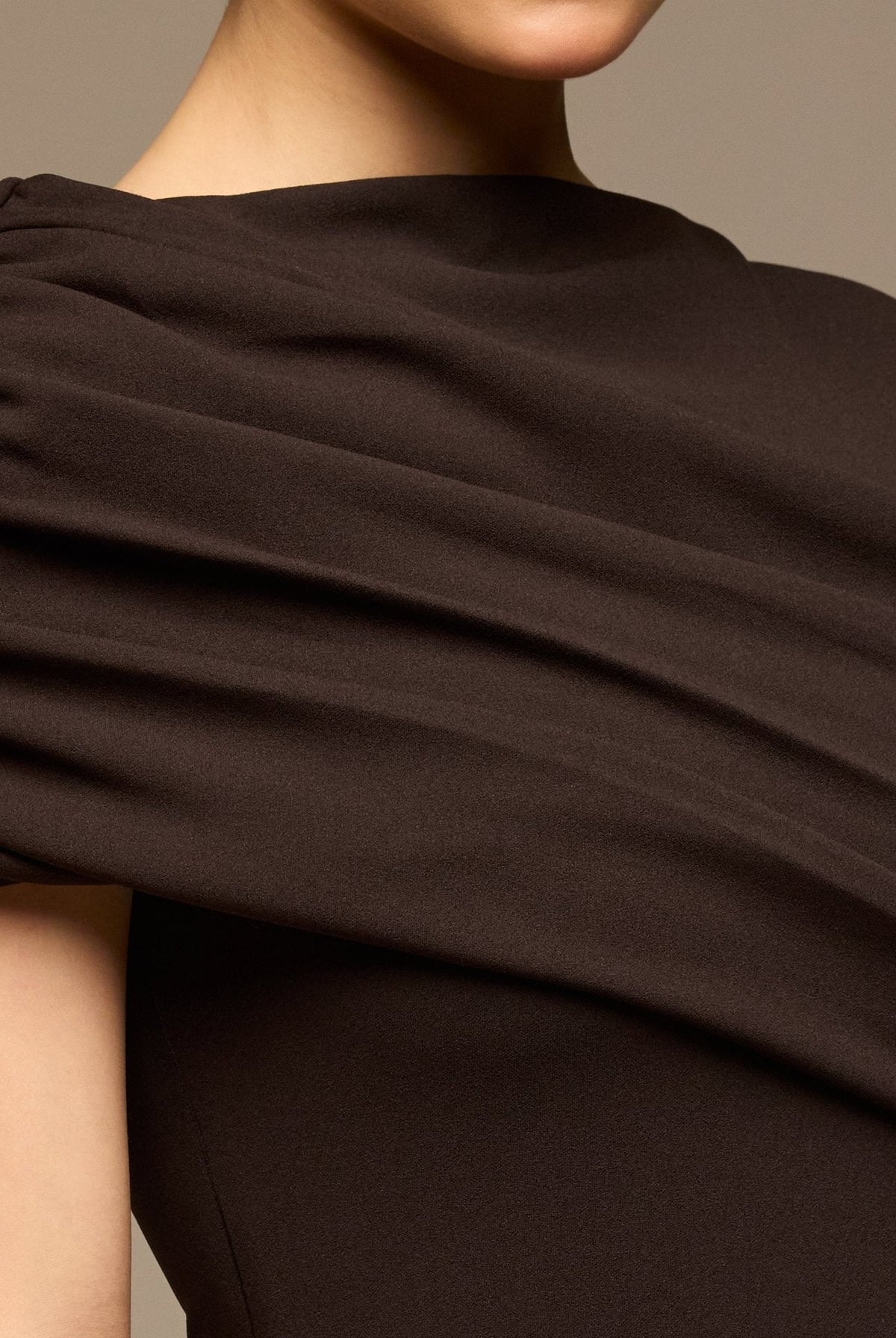 Dropped Waist Crepe Dress - shopaleena
