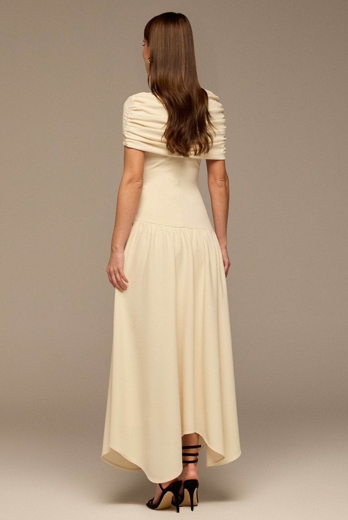 Dropped Waist Crepe Dress - shopaleena