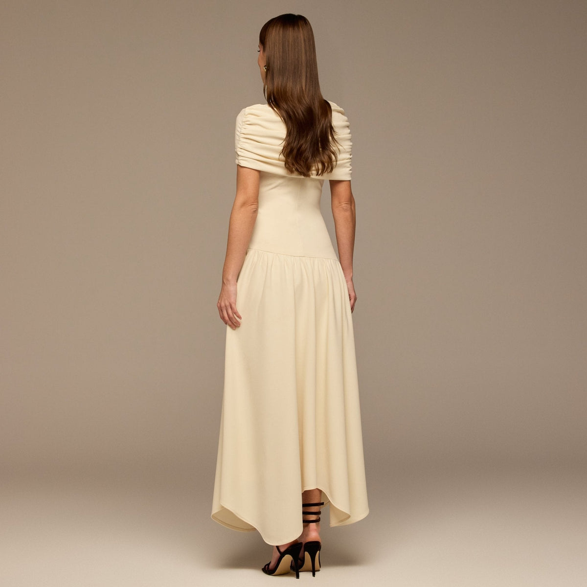 Dropped Waist Crepe Dress - shopaleena