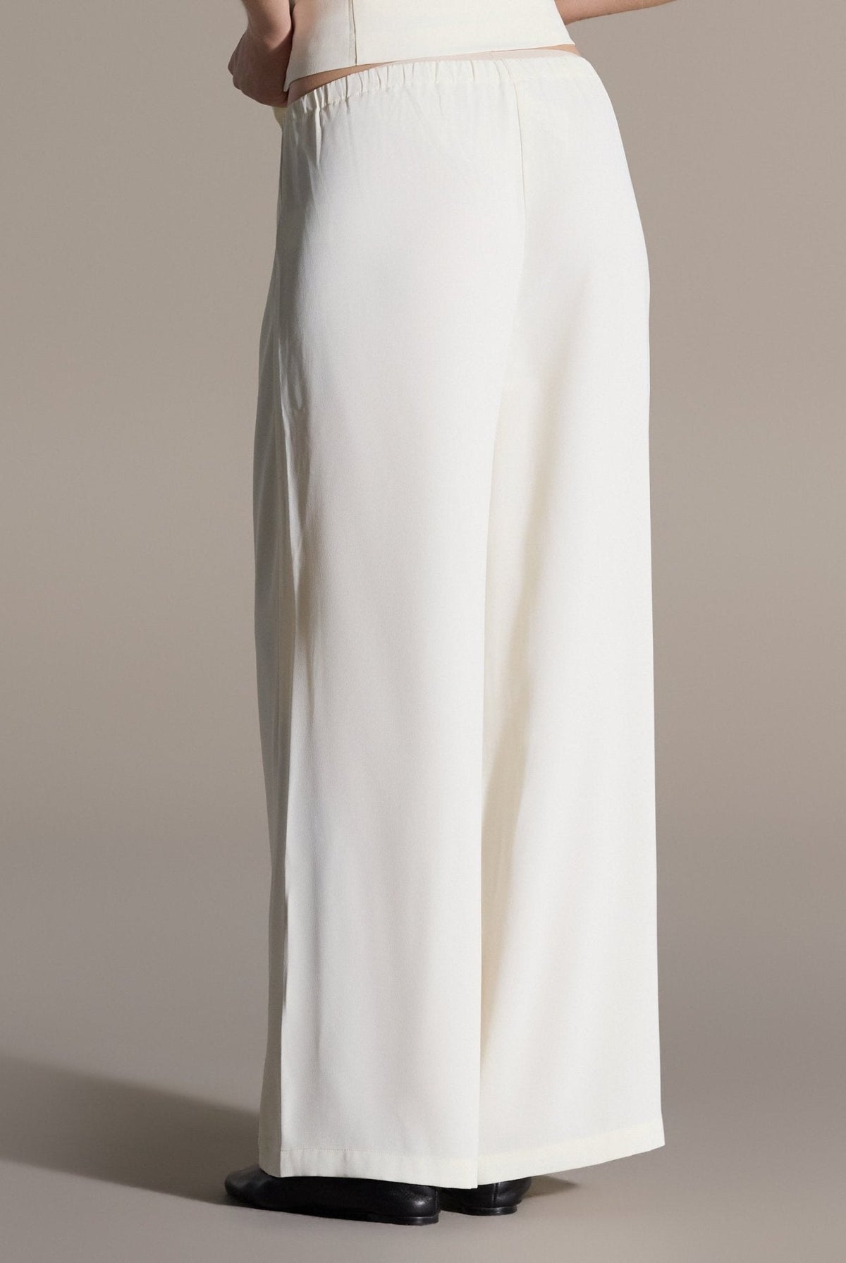 Elastic Waist Wide Leg Pants - shopaleena