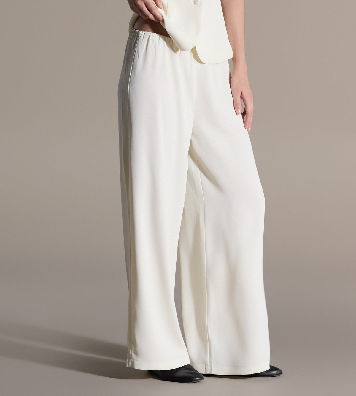 Elastic Waist Wide Leg Pants - shopaleena