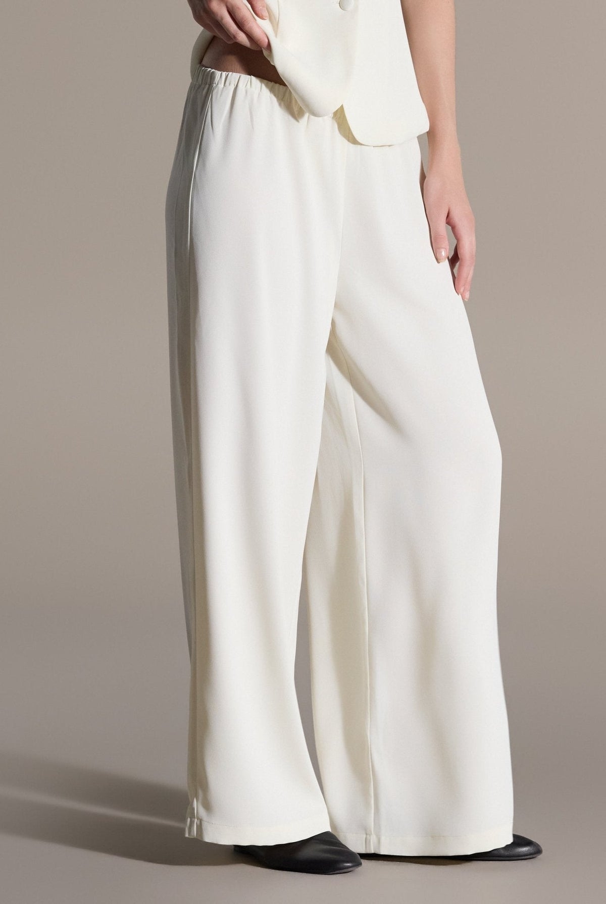 Elastic Waist Wide Leg Pants - shopaleena