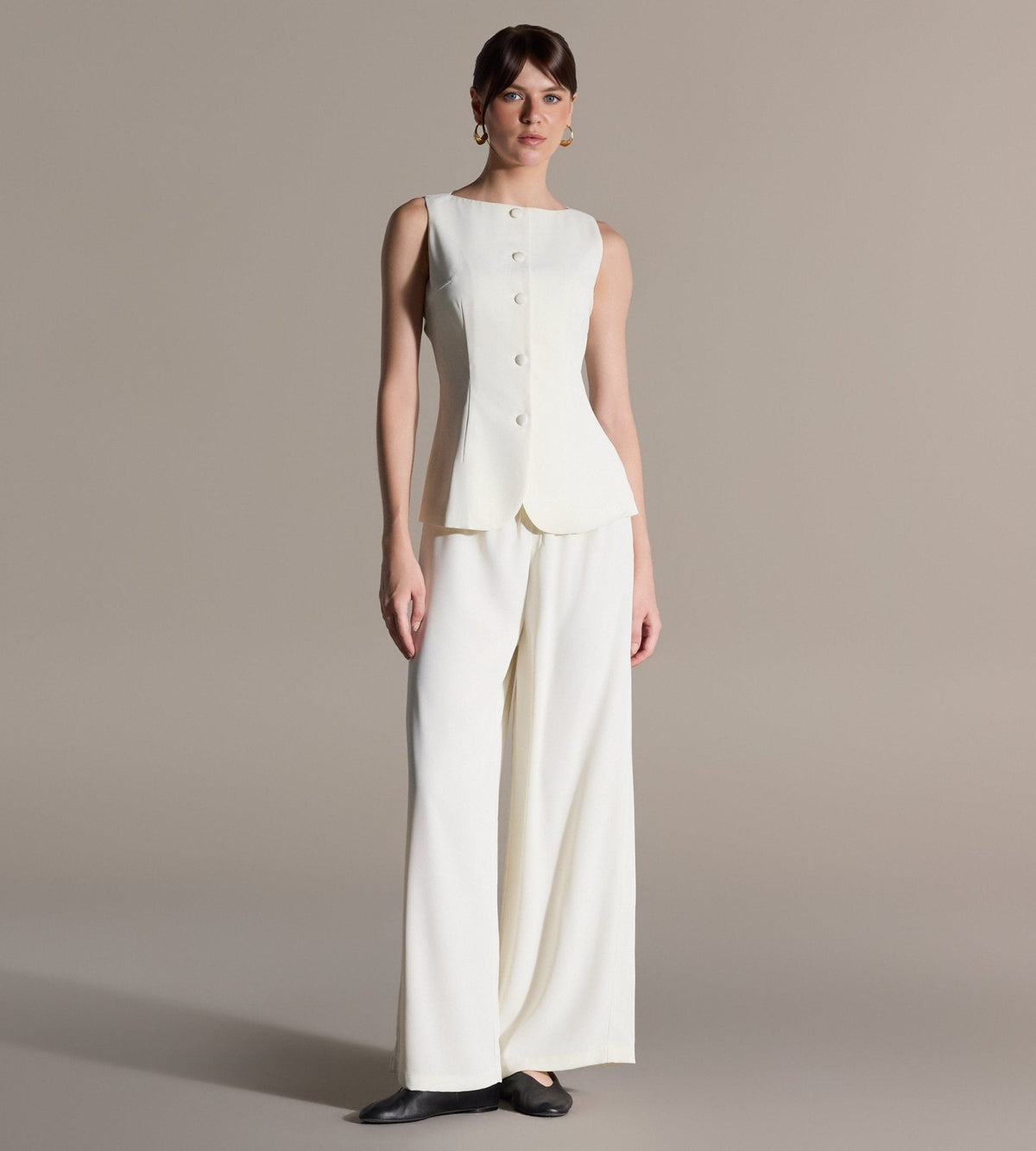 Elastic Waist Wide Leg Pants - shopaleena