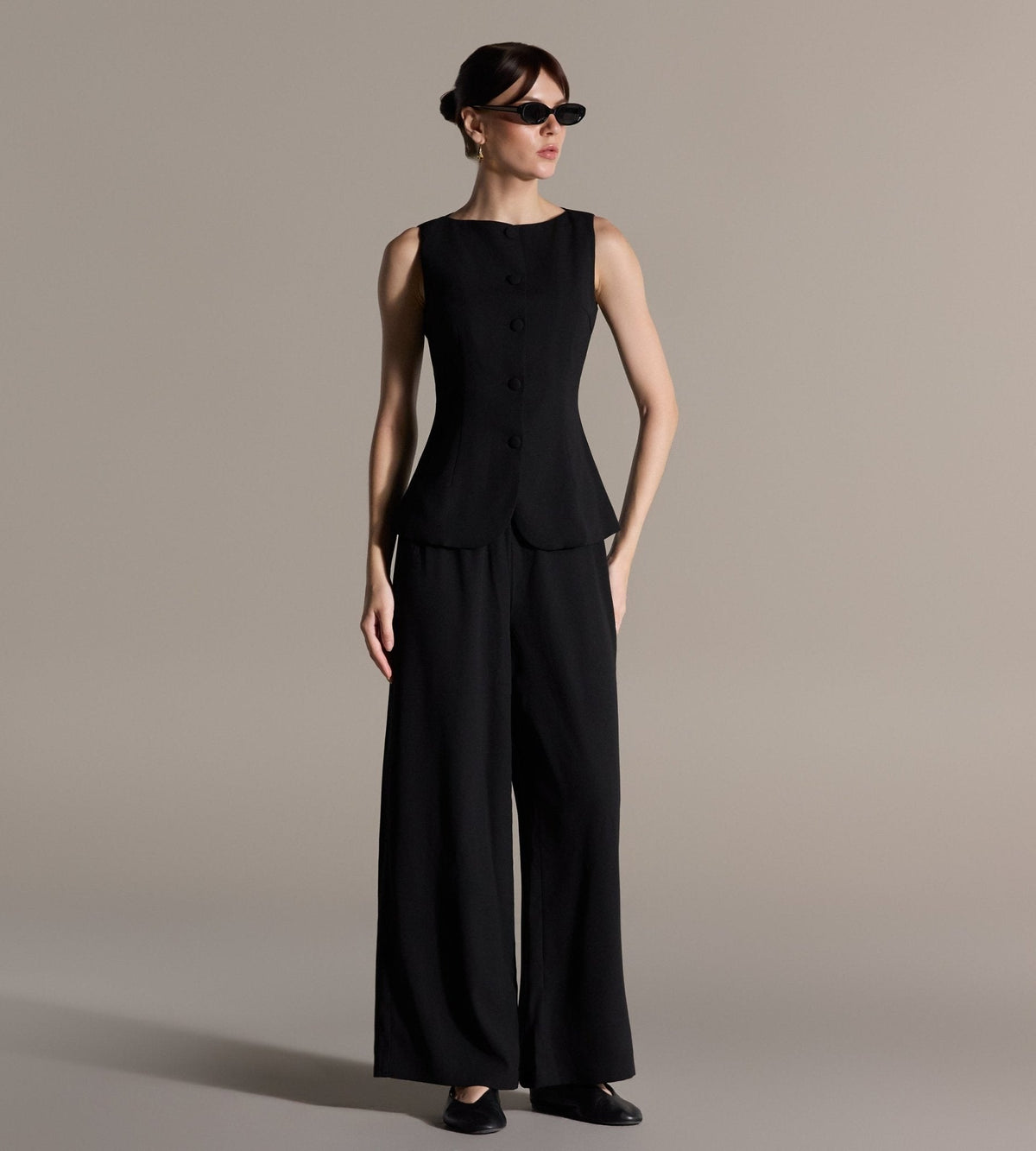 Elastic Waist Wide Leg Pants - shopaleena
