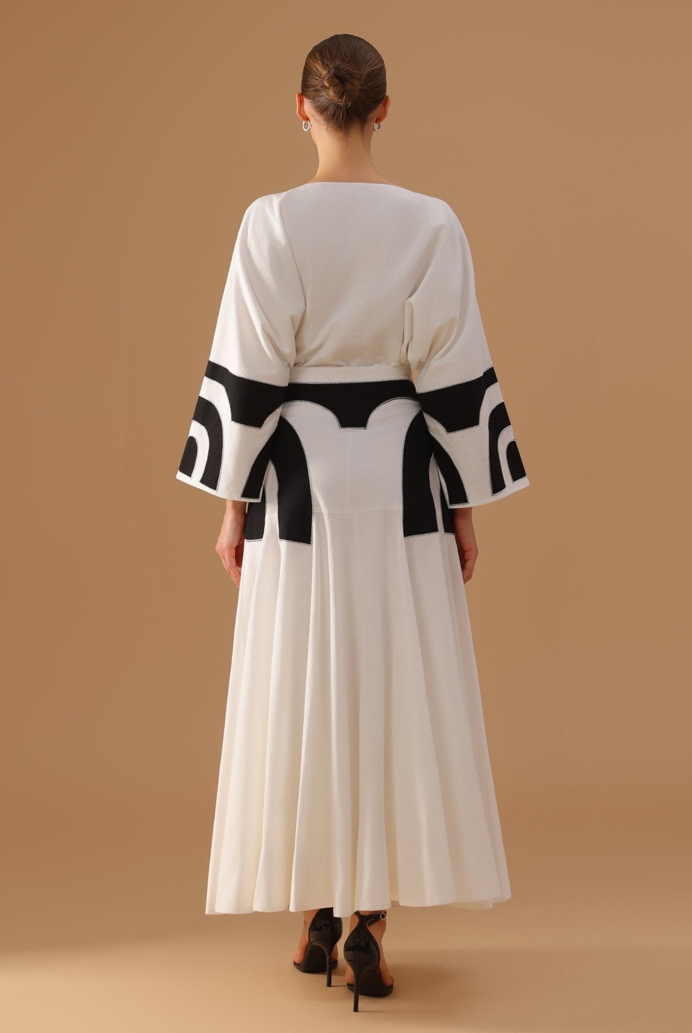 Embroidered Maxi Sleeve Top with Skirt - shopaleena