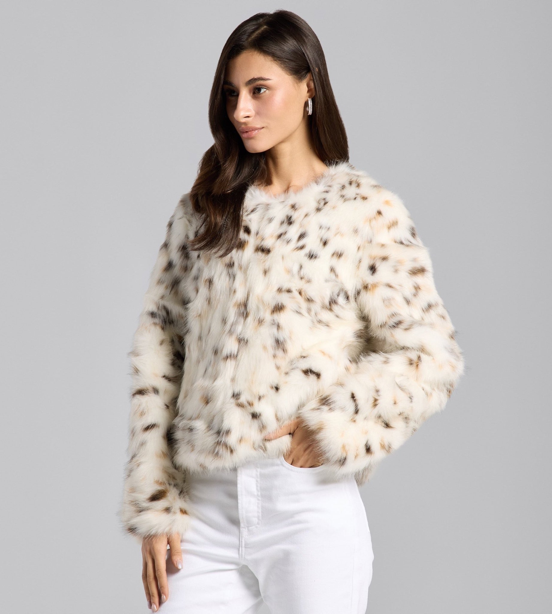 Faux Bobcat Fur Jacket - shopaleena