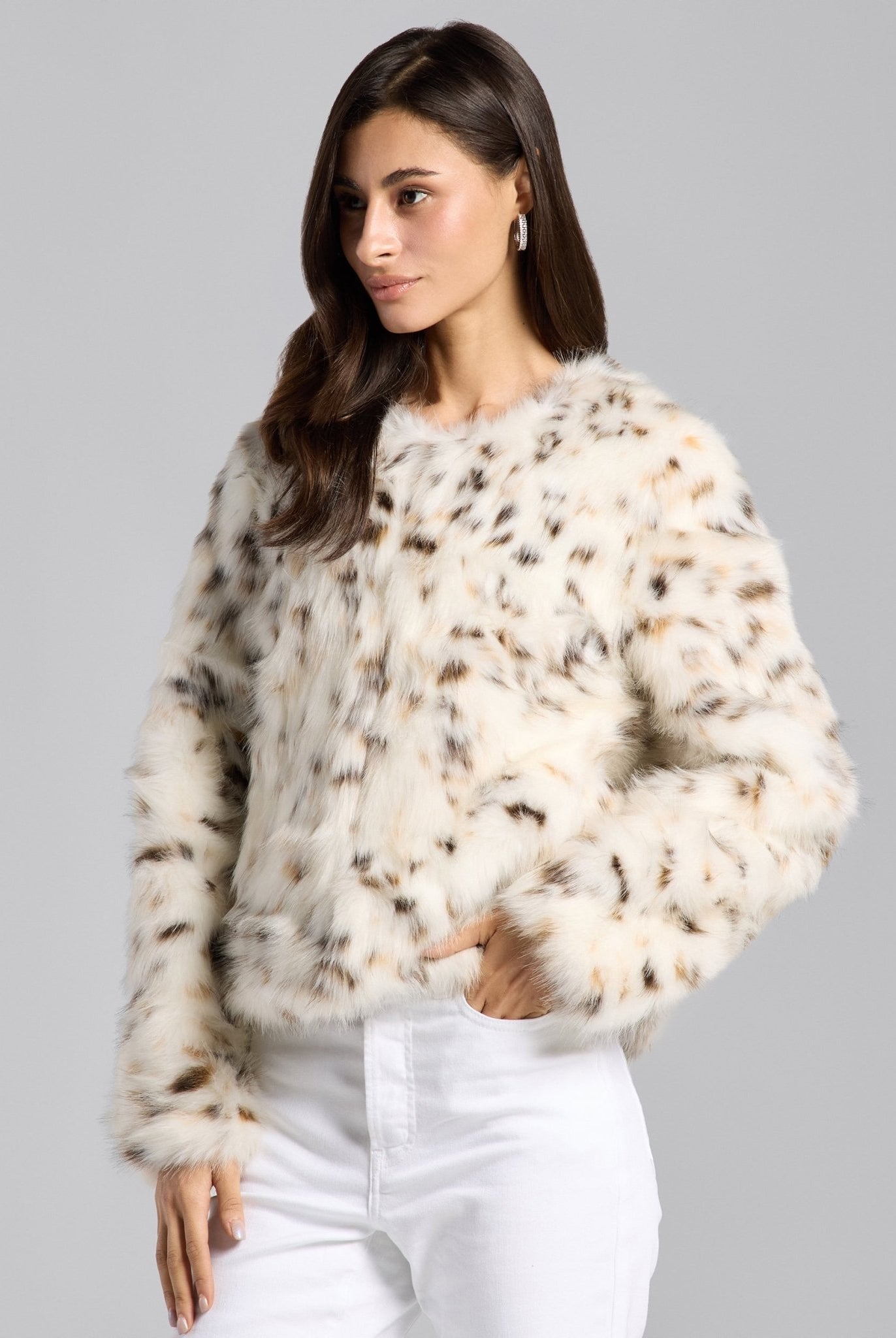Faux Bobcat Fur Jacket - shopaleena