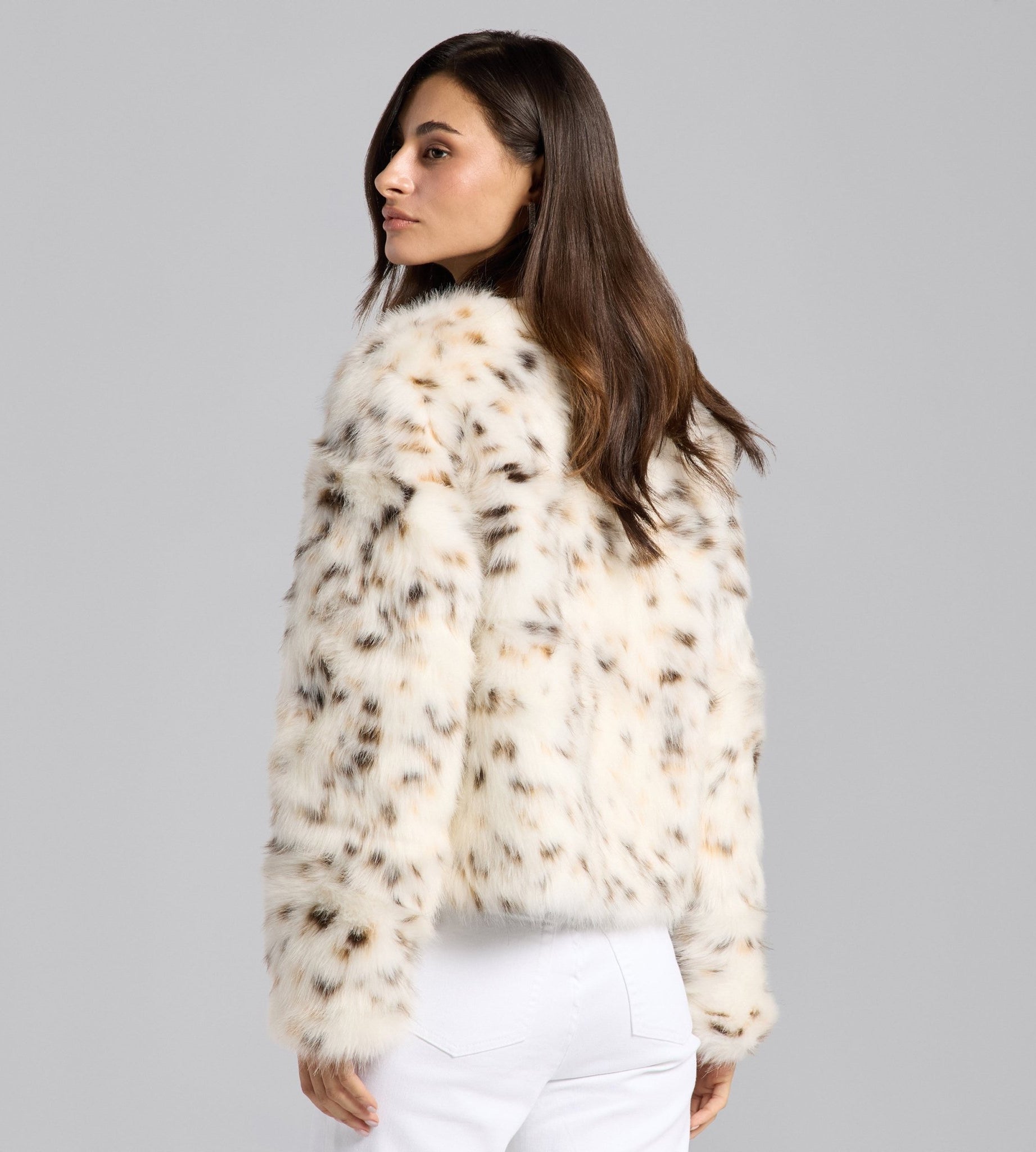 Faux Bobcat Fur Jacket - shopaleena