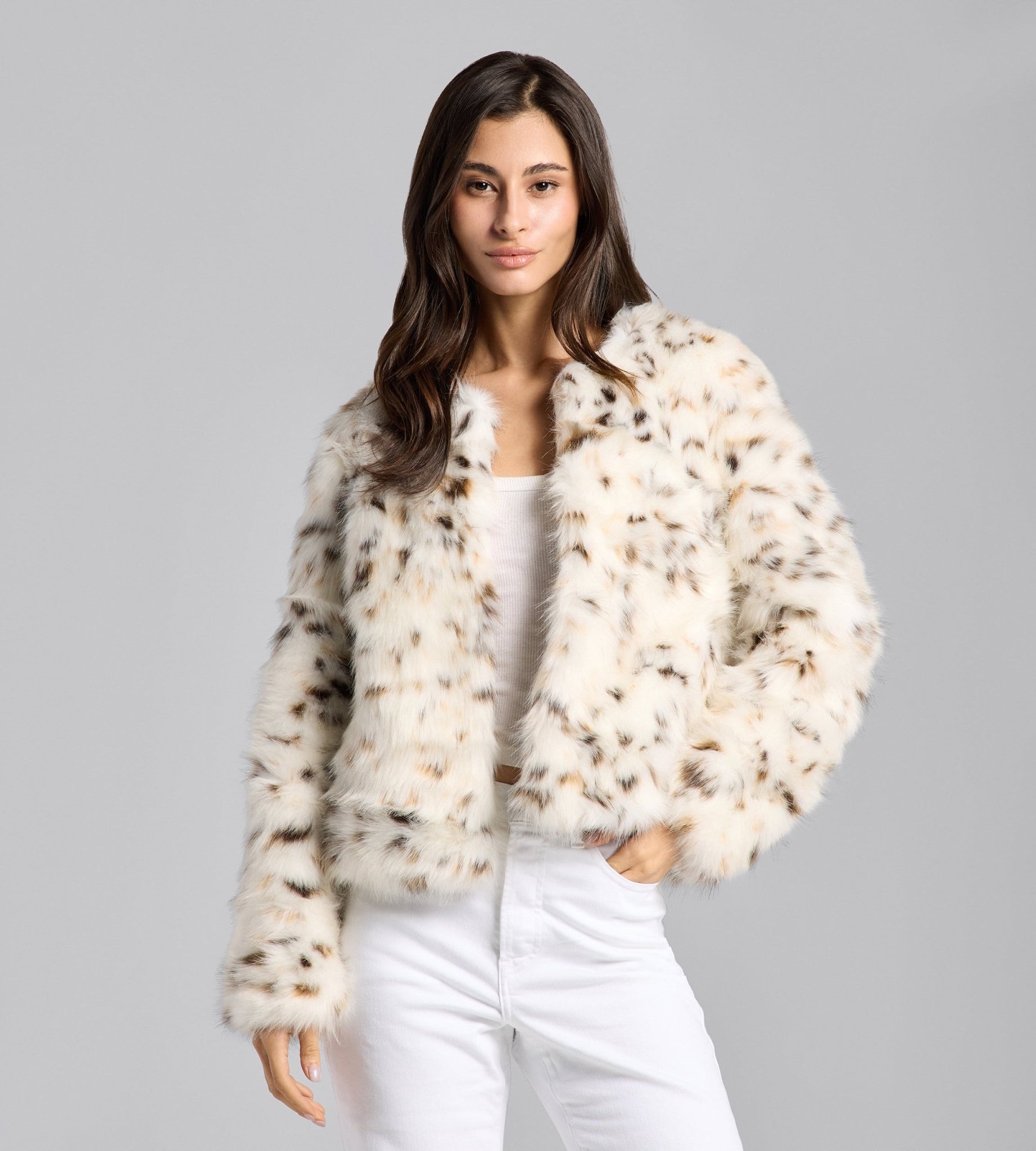 Faux Bobcat Fur Jacket - shopaleena