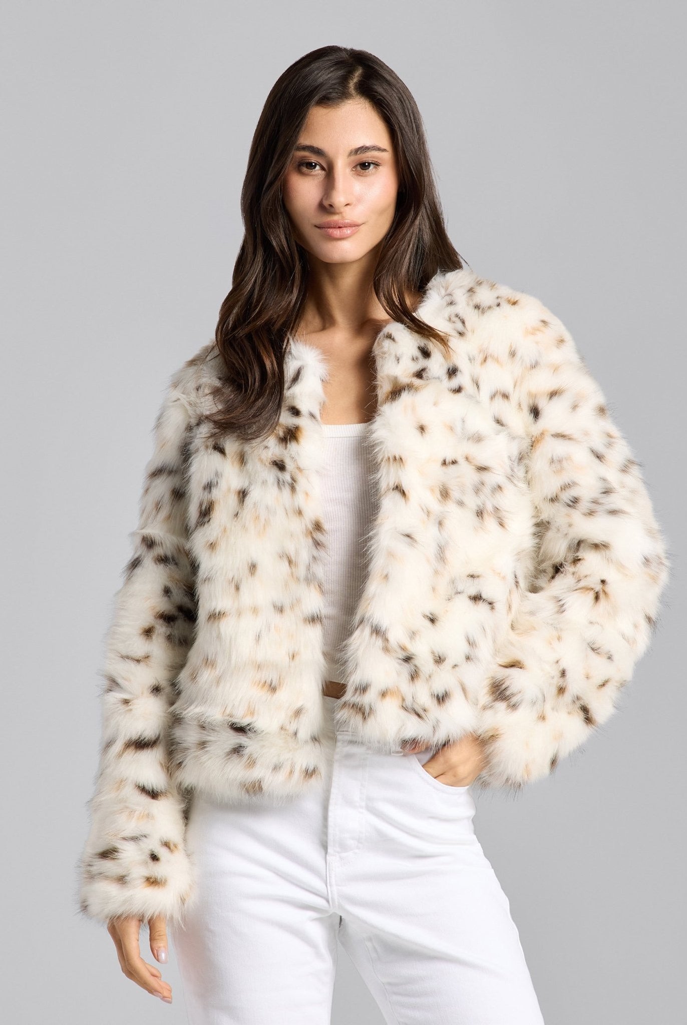 Faux Bobcat Fur Jacket - shopaleena