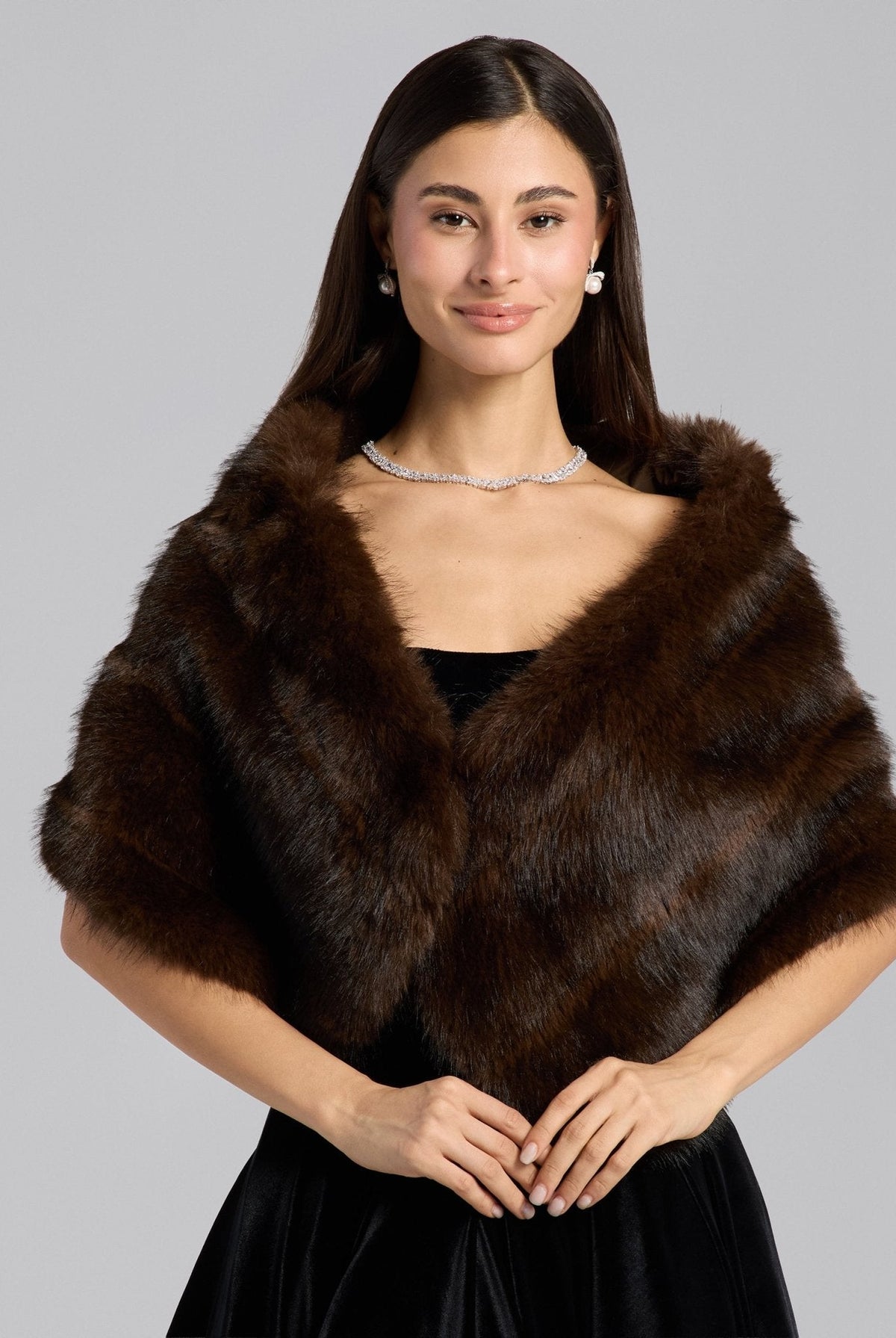 Faux Sable Fur Shawl - shopaleena