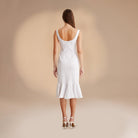 Fitted Bodycon Midi Dress in Cotton-blend - shopaleena