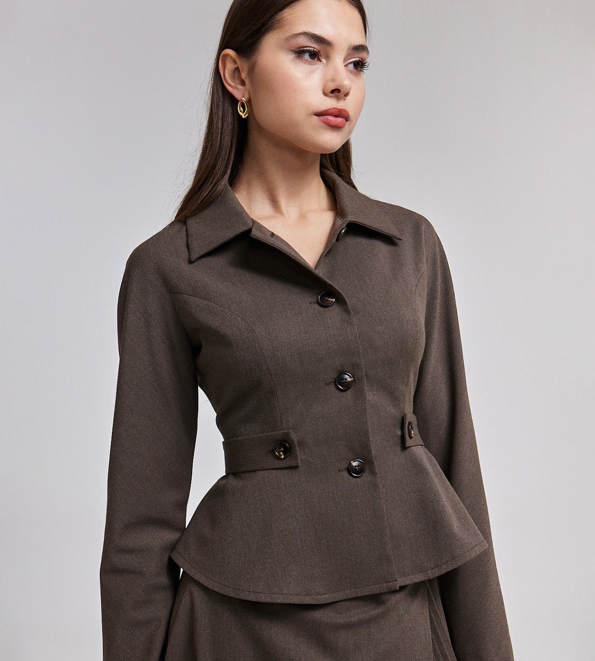Fitted Flounce Wool Blazer - shopaleena