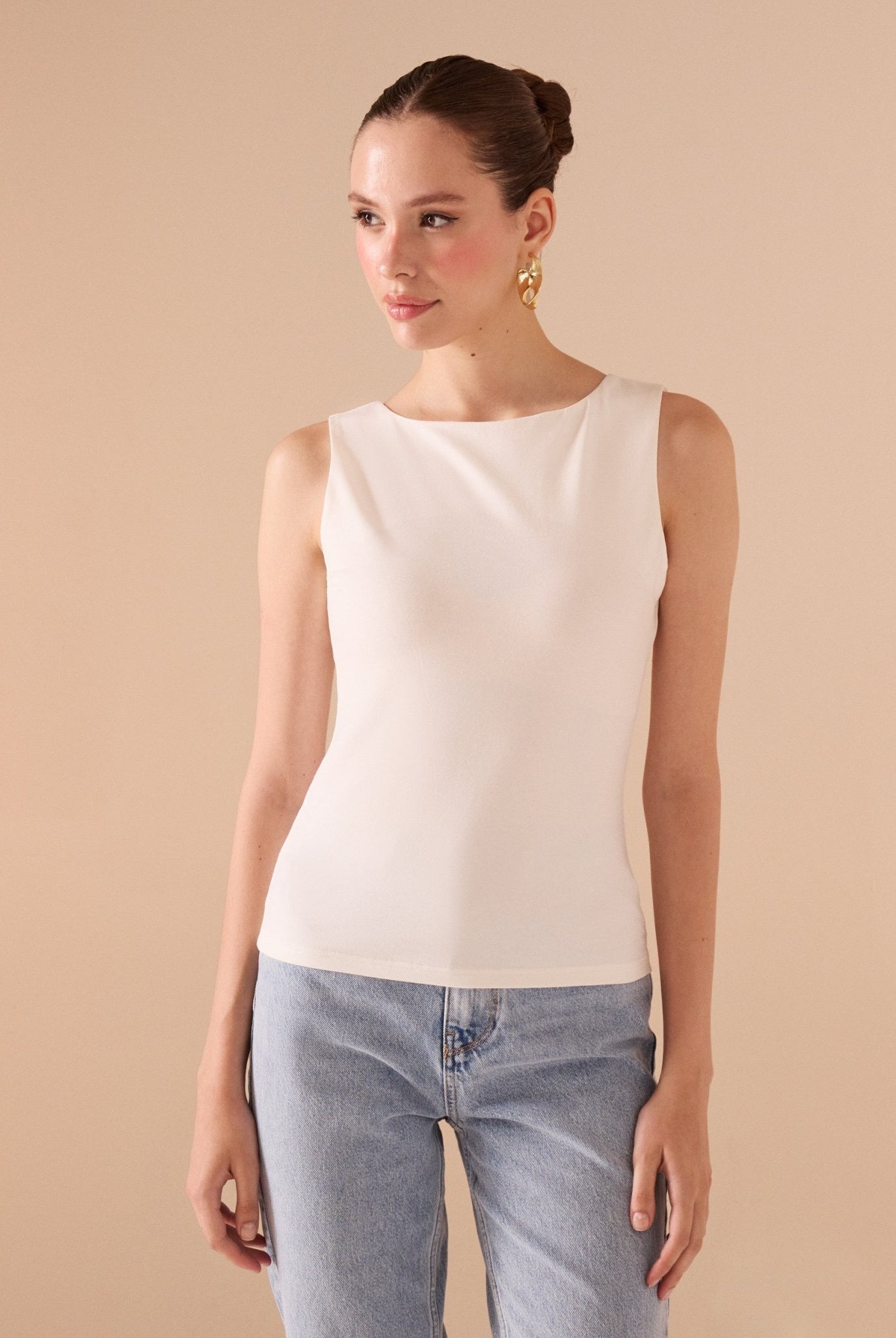Fitted Sleeveless Cotton Top - shopaleena
