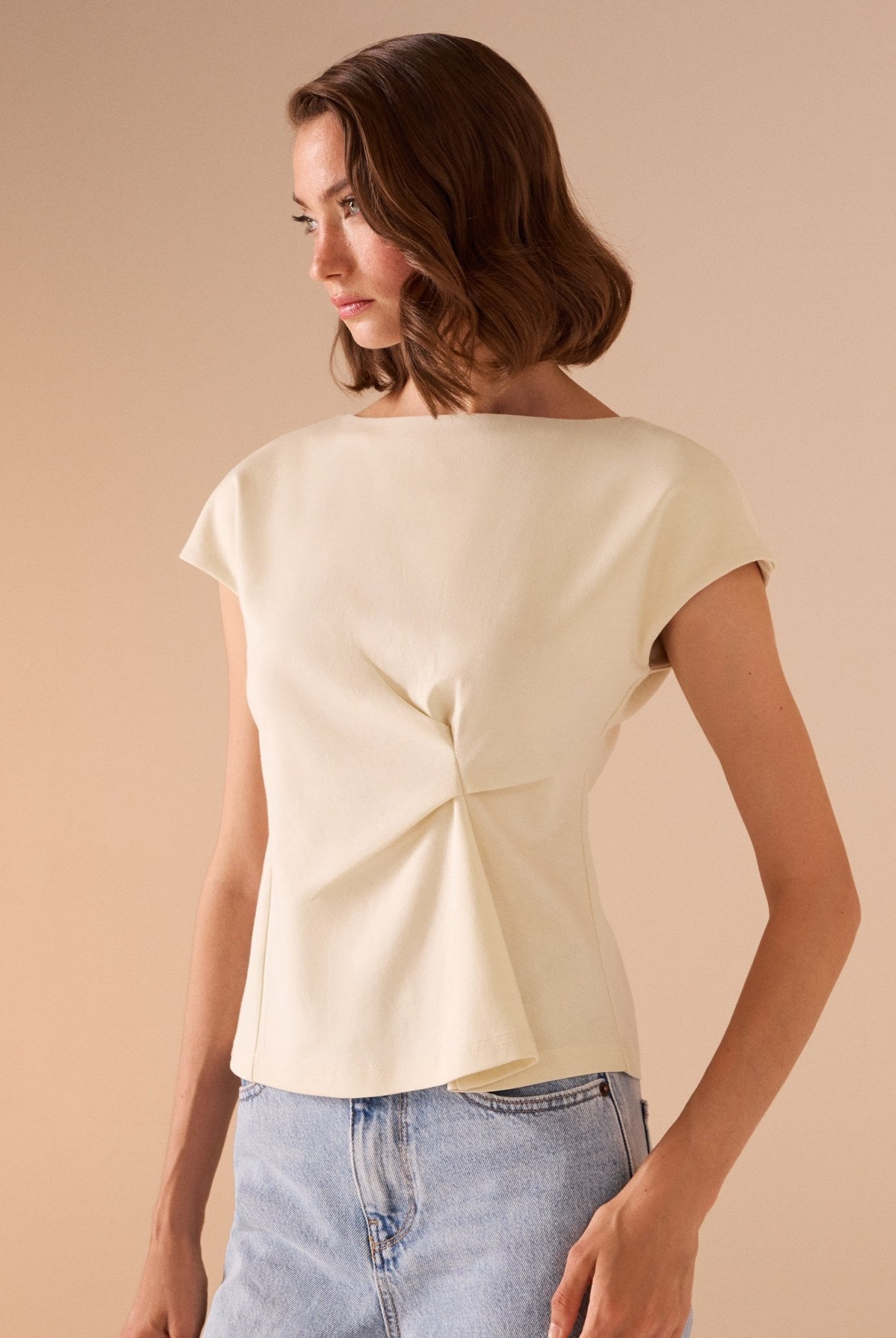 Fitted Waist Cotton Top - shopaleena