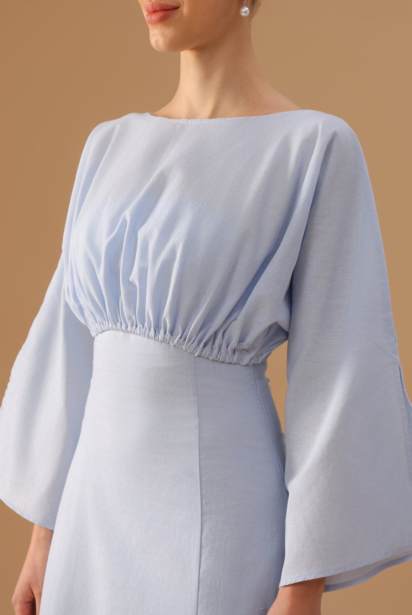 Flared A - Line Dress and Gathered Off - Shoulder Top - shopaleena