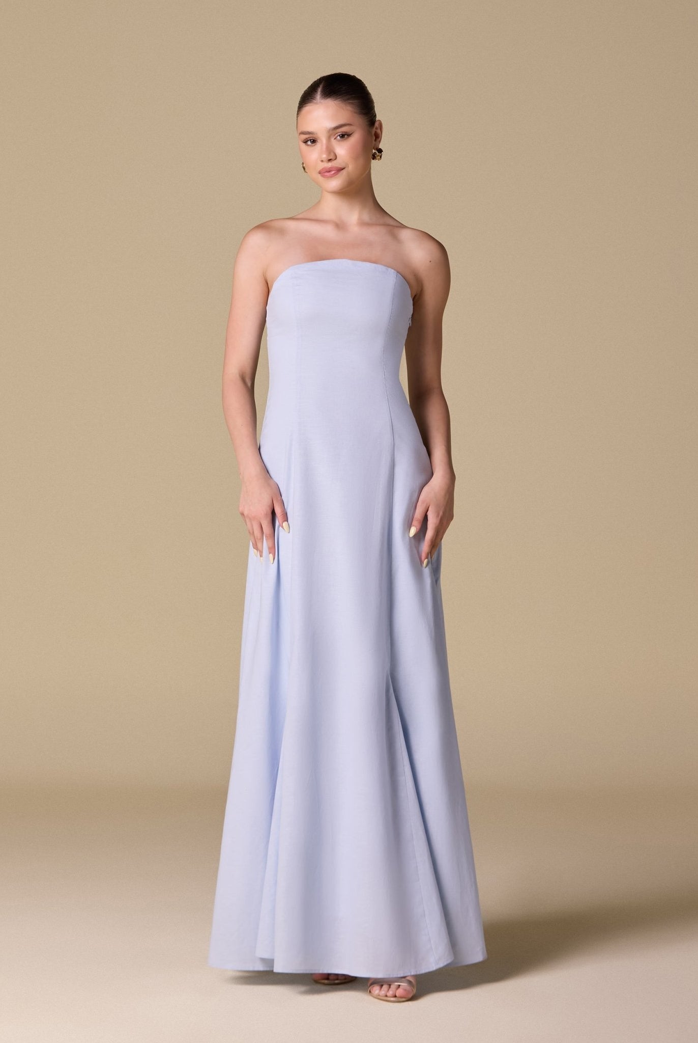 Flared A - Line Dress with Gifted Gathered Off - Shoulder Top - shopaleena