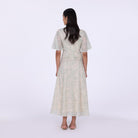 Flared Maxi Dress with Butterfly Sleeves - shopaleena