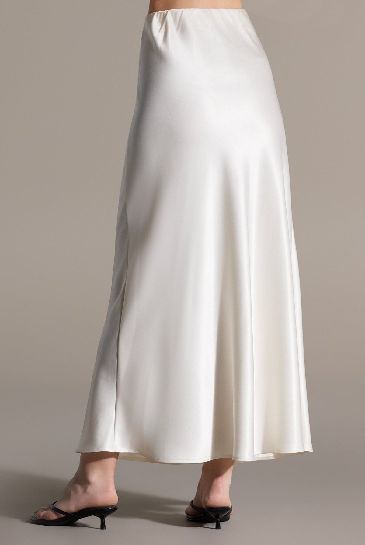 Flared Satin Maxi Skirt - shopaleena