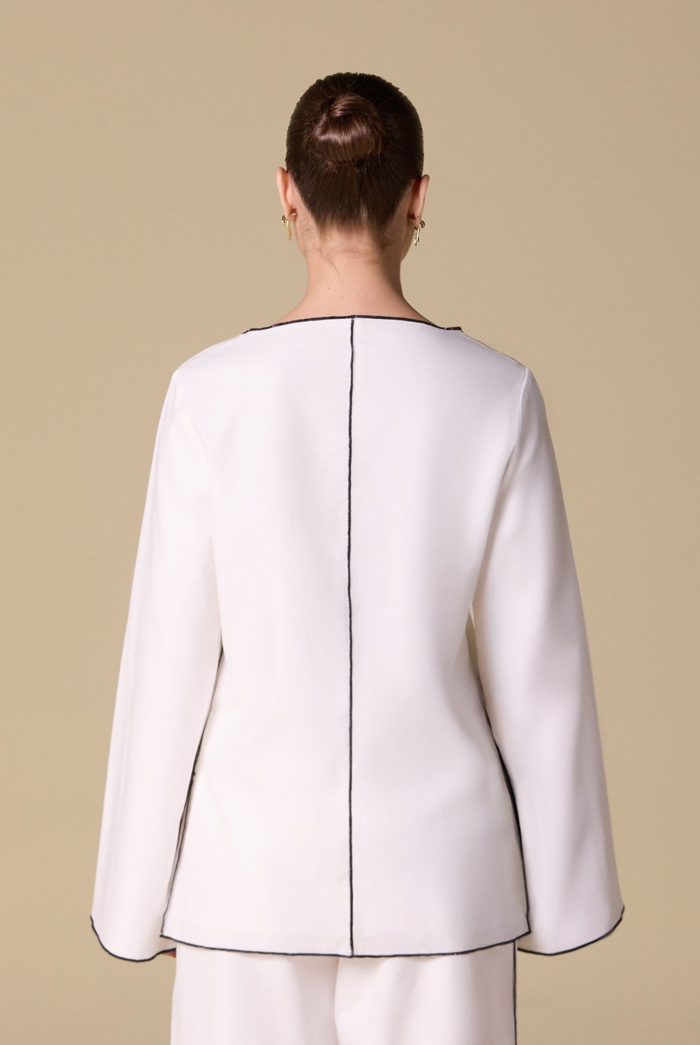 Flared Sleeve Linen Top - shopaleena