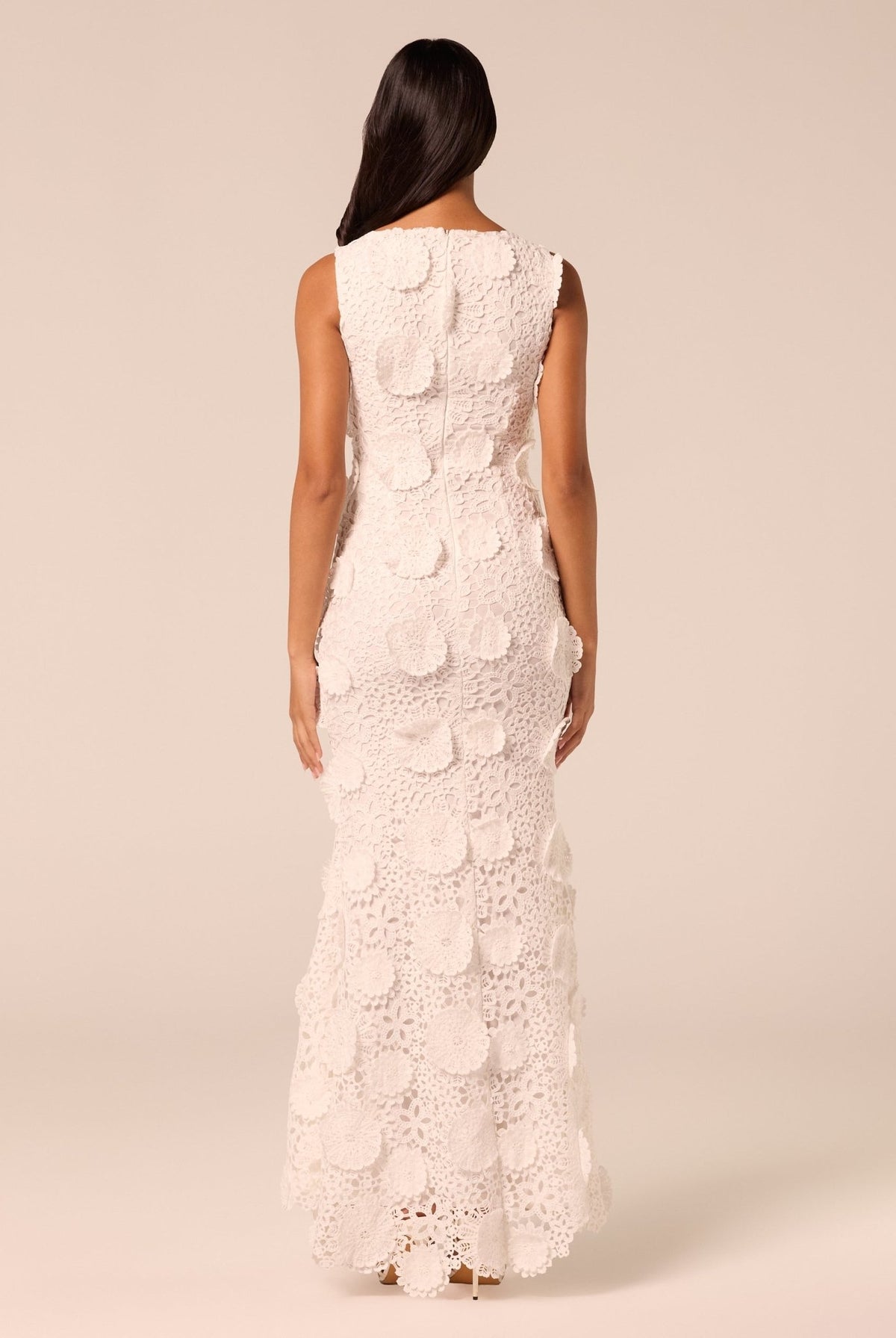 Floral Applique Lace Maxi Dress - shopaleena