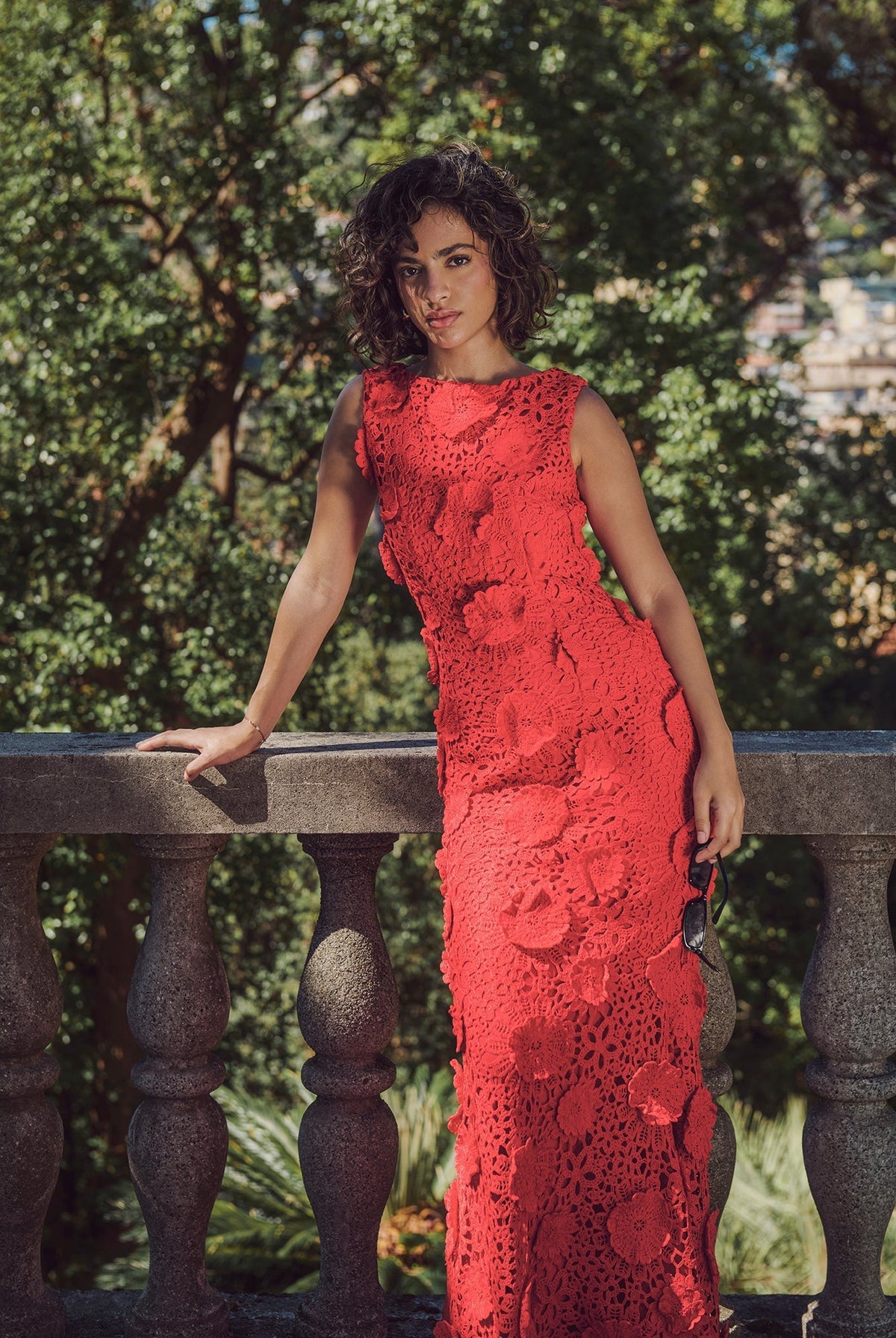 Floral Applique Lace Maxi Dress - shopaleena