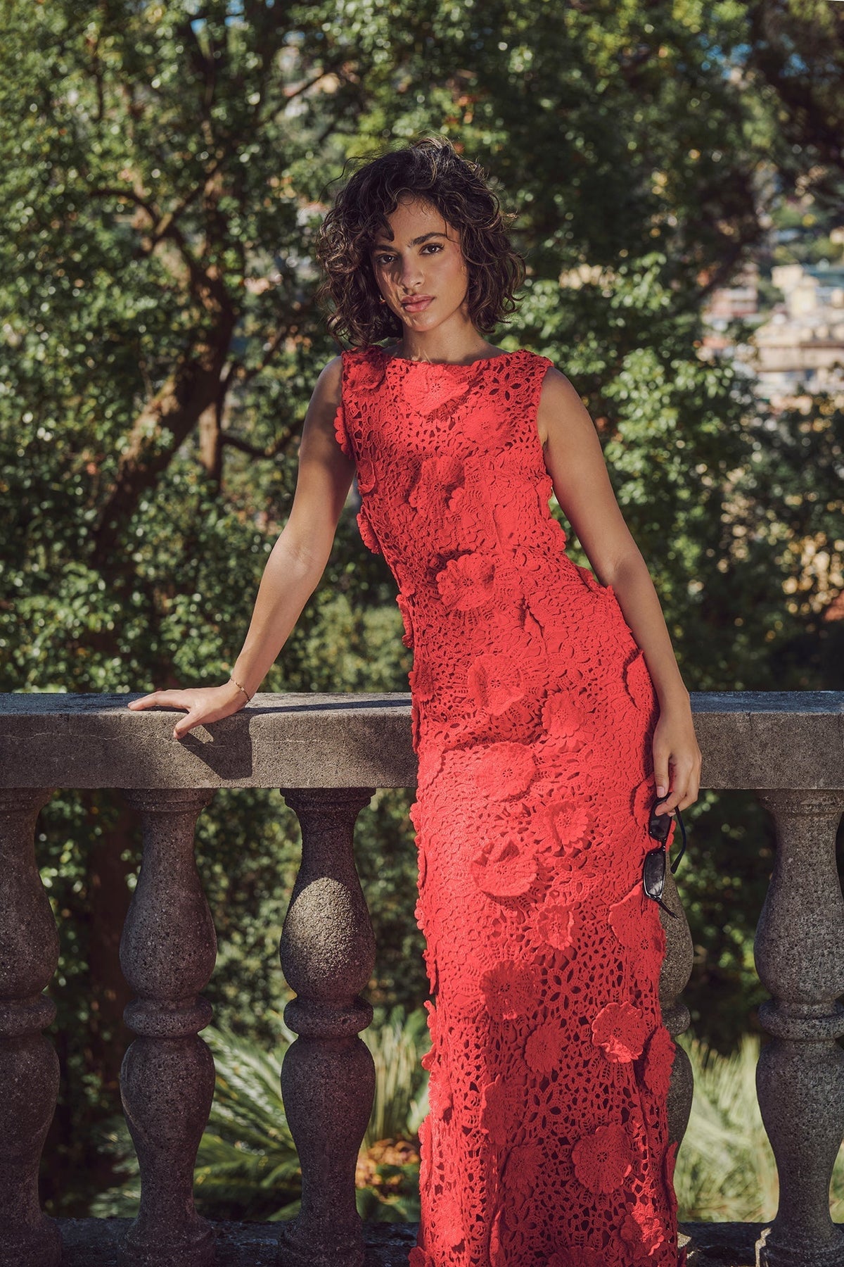 Floral Applique Lace Maxi Dress - shopaleena