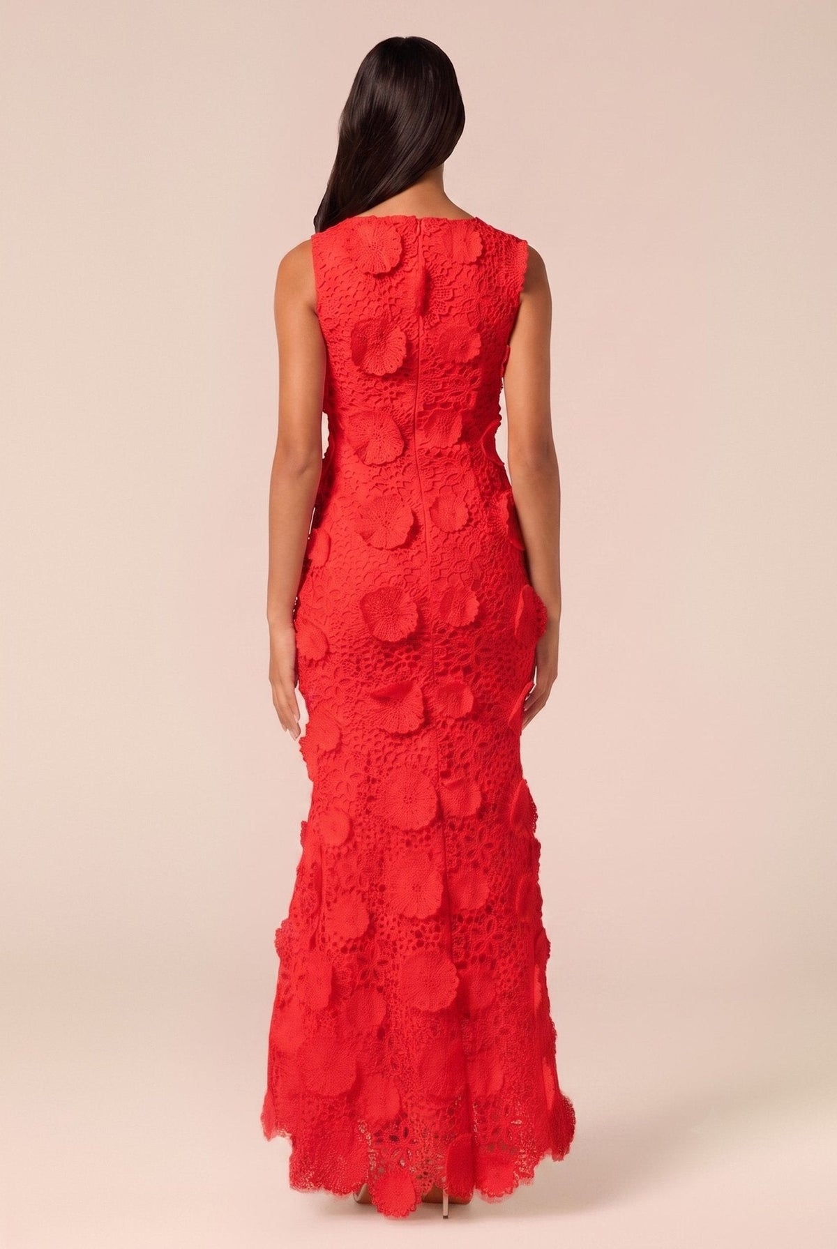 Floral Applique Lace Maxi Dress - shopaleena