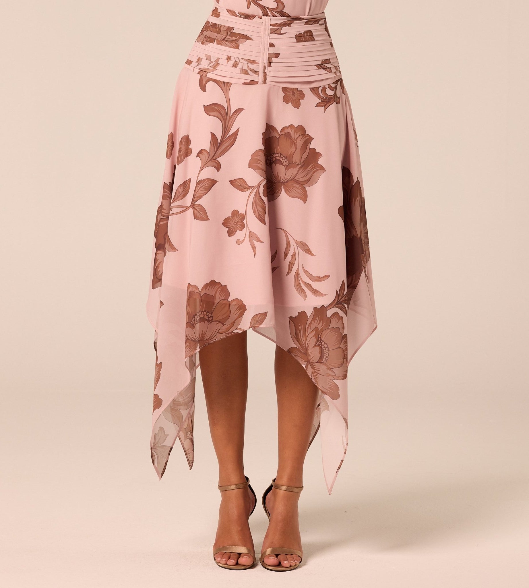 Floral Asymmetric Chiffon Skirt - shopaleena