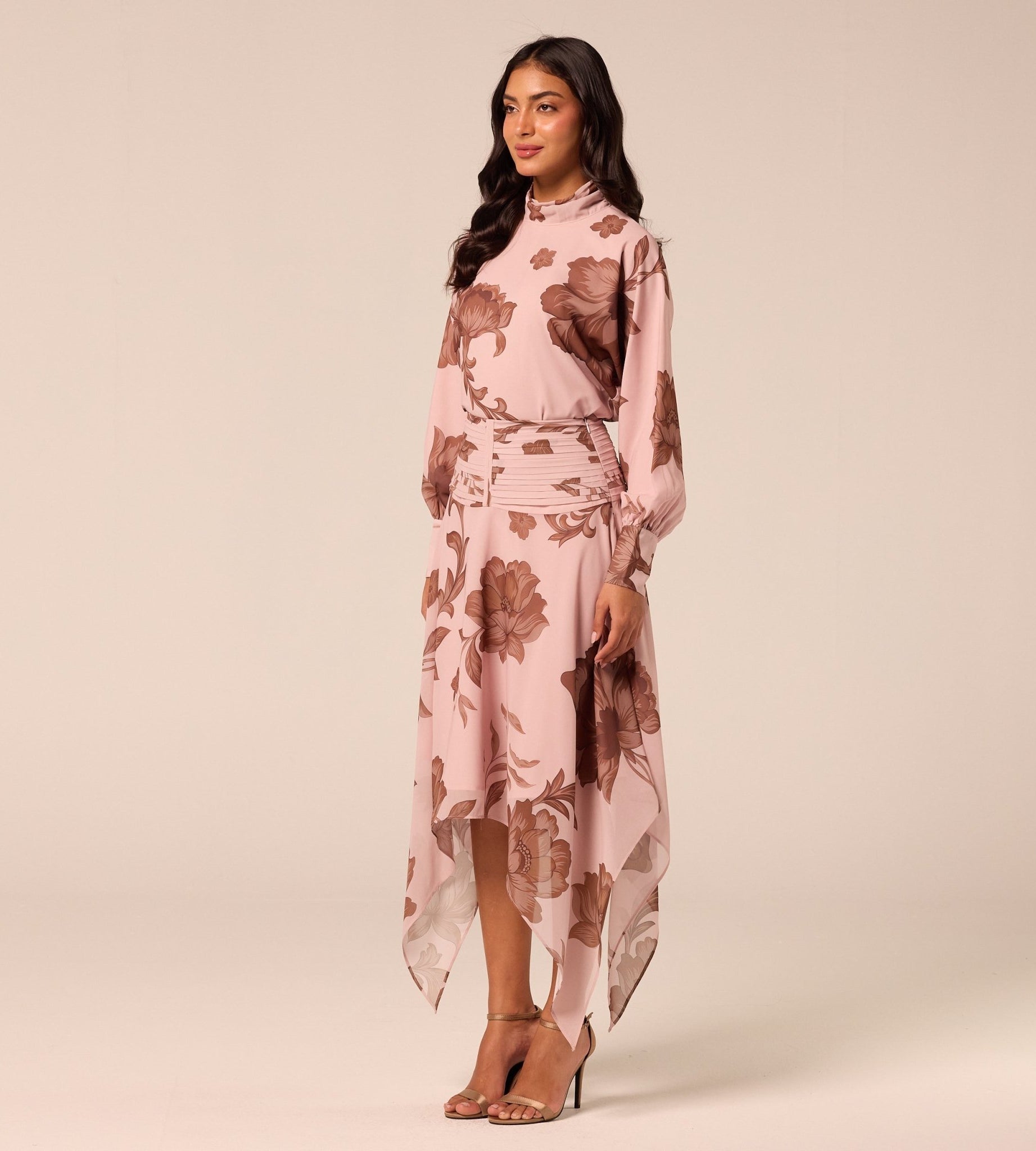 Floral Asymmetric Chiffon Skirt - shopaleena