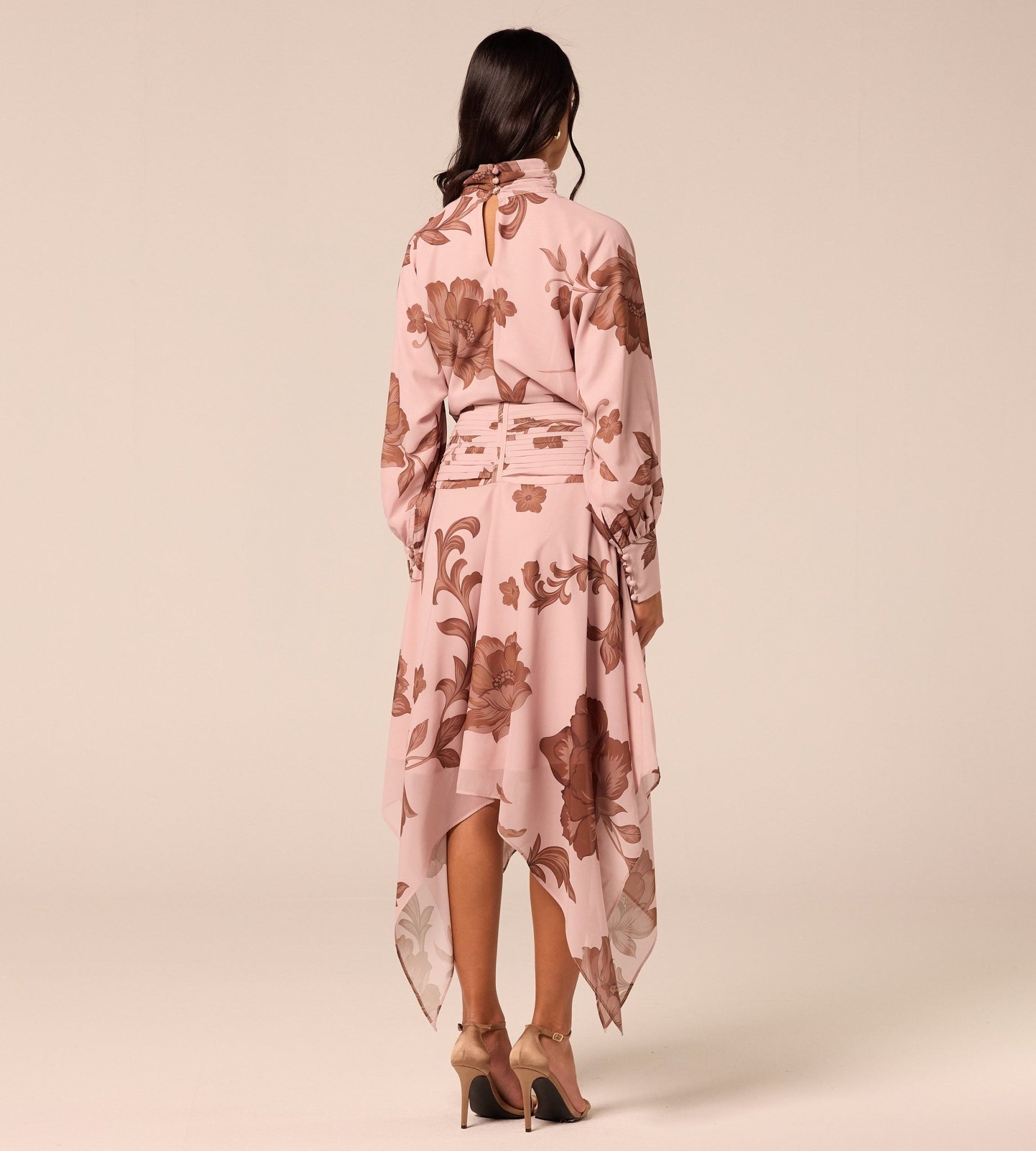 Floral Asymmetric Chiffon Skirt - shopaleena