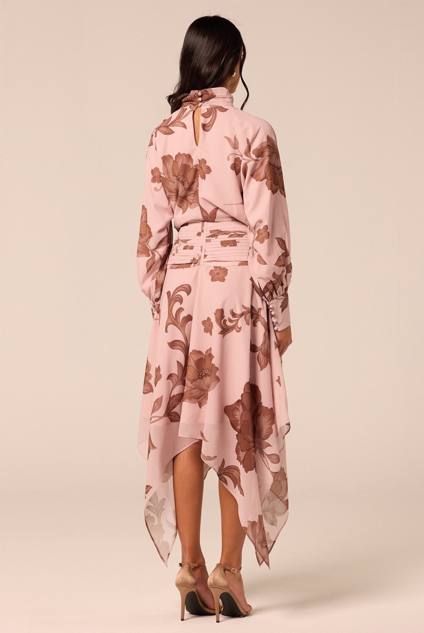 Floral Asymmetric Chiffon Skirt - shopaleena