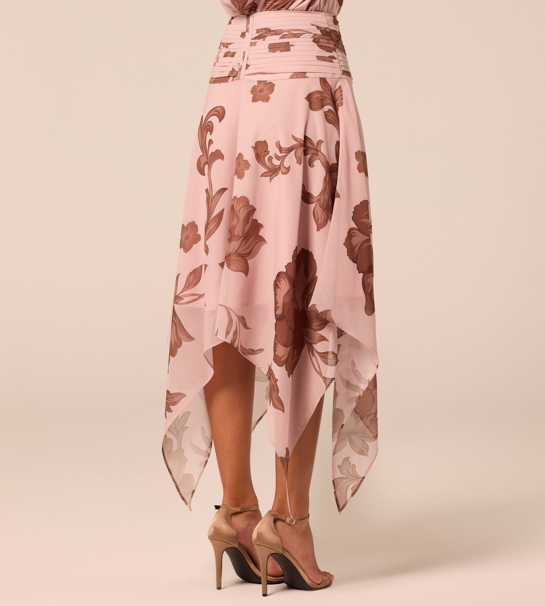 Floral Asymmetric Chiffon Skirt - shopaleena