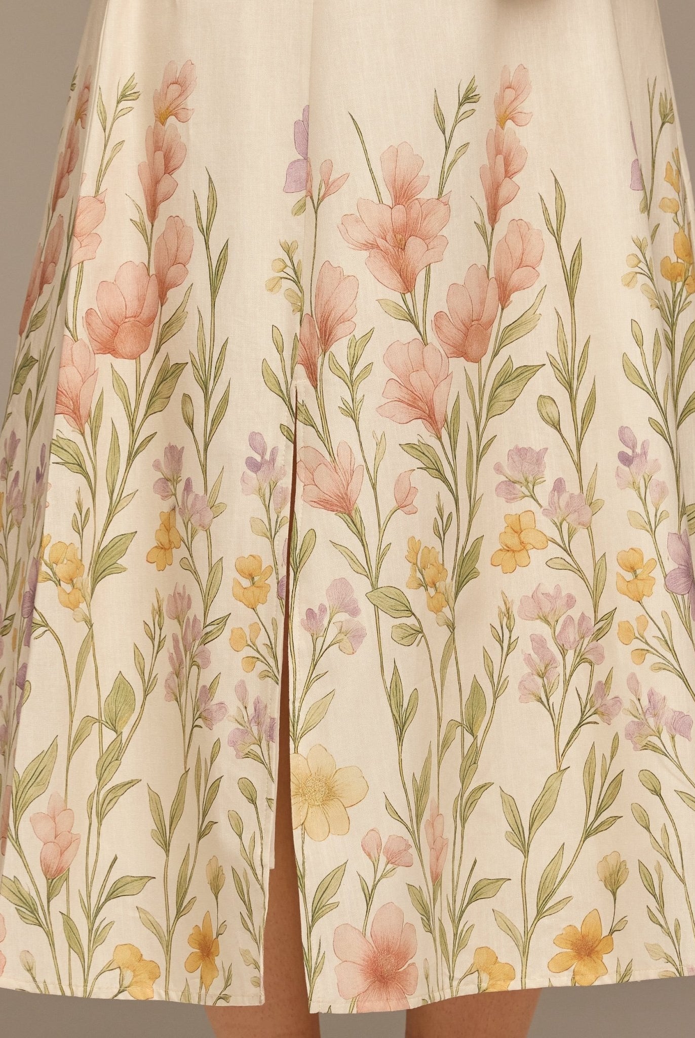 Floral Print Cotton Midi Dress - shopaleena