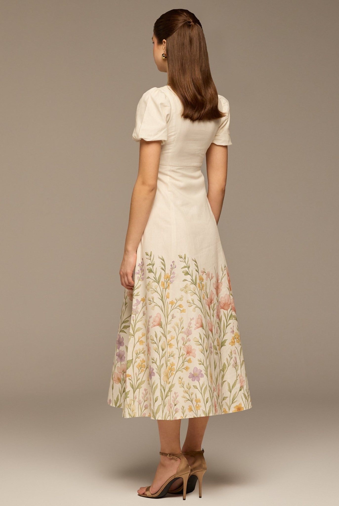 Floral Print Cotton Midi Dress - shopaleena