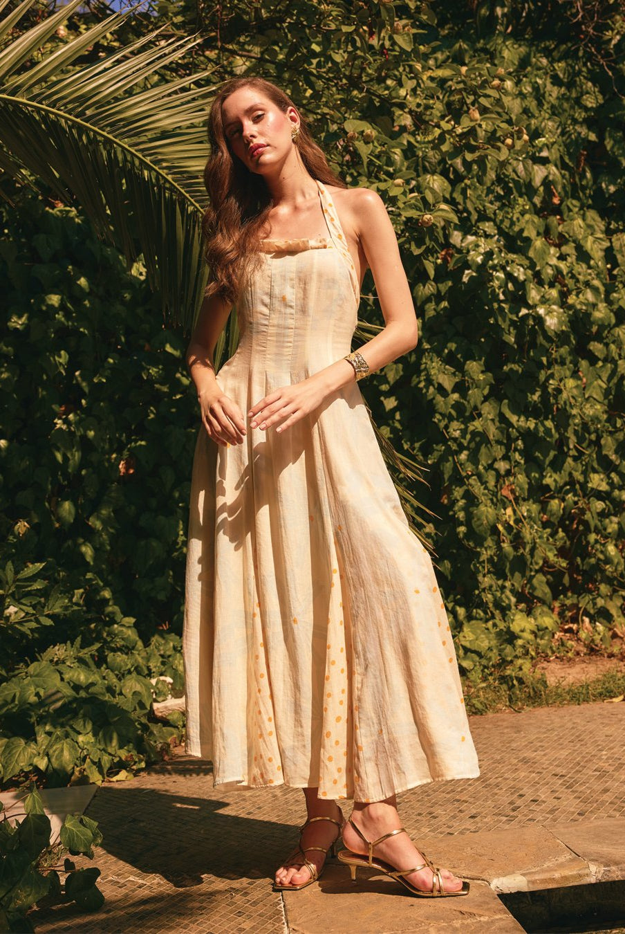 Floral print halter neck dress - shopaleena