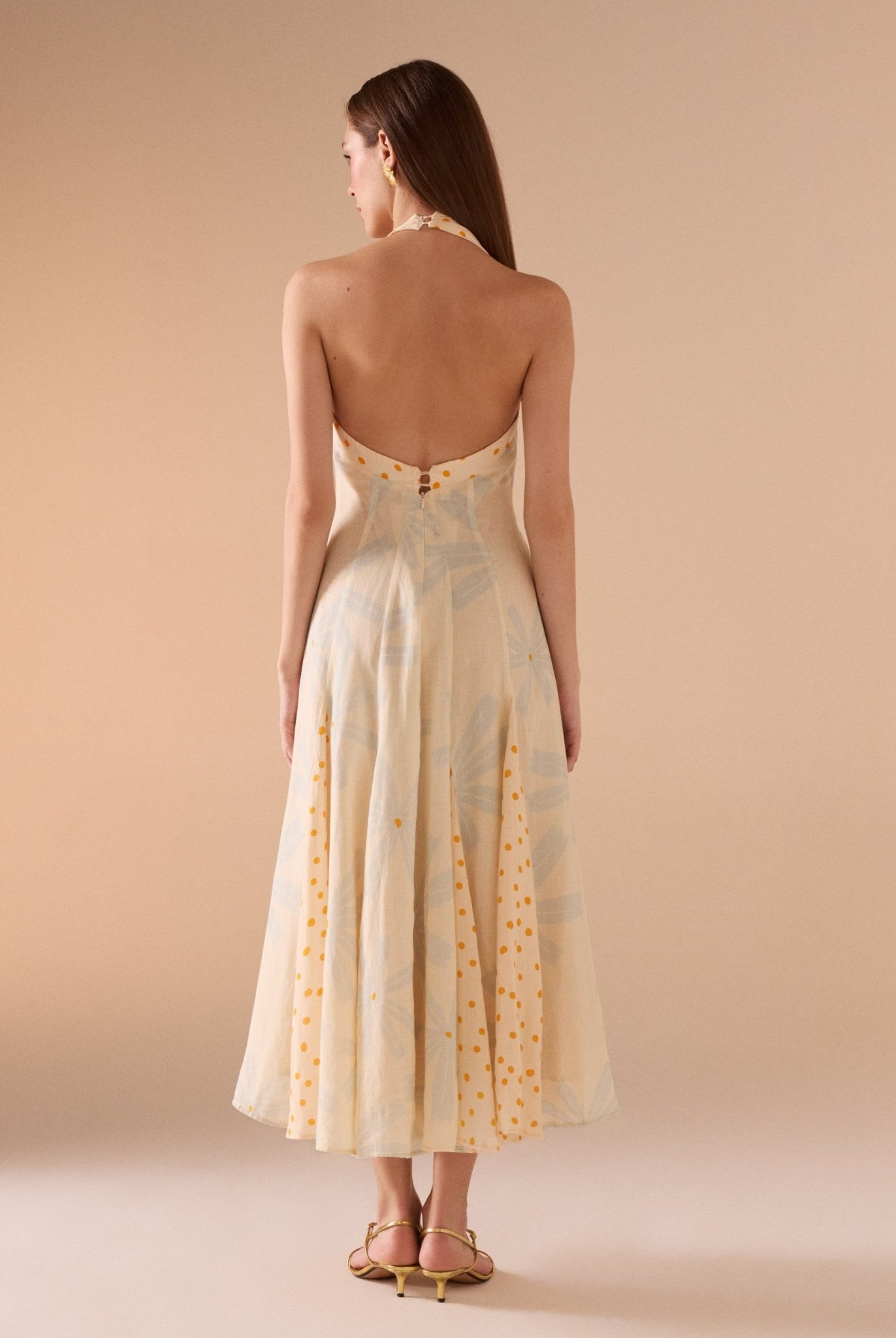 floral print halter neck dress - shopaleena