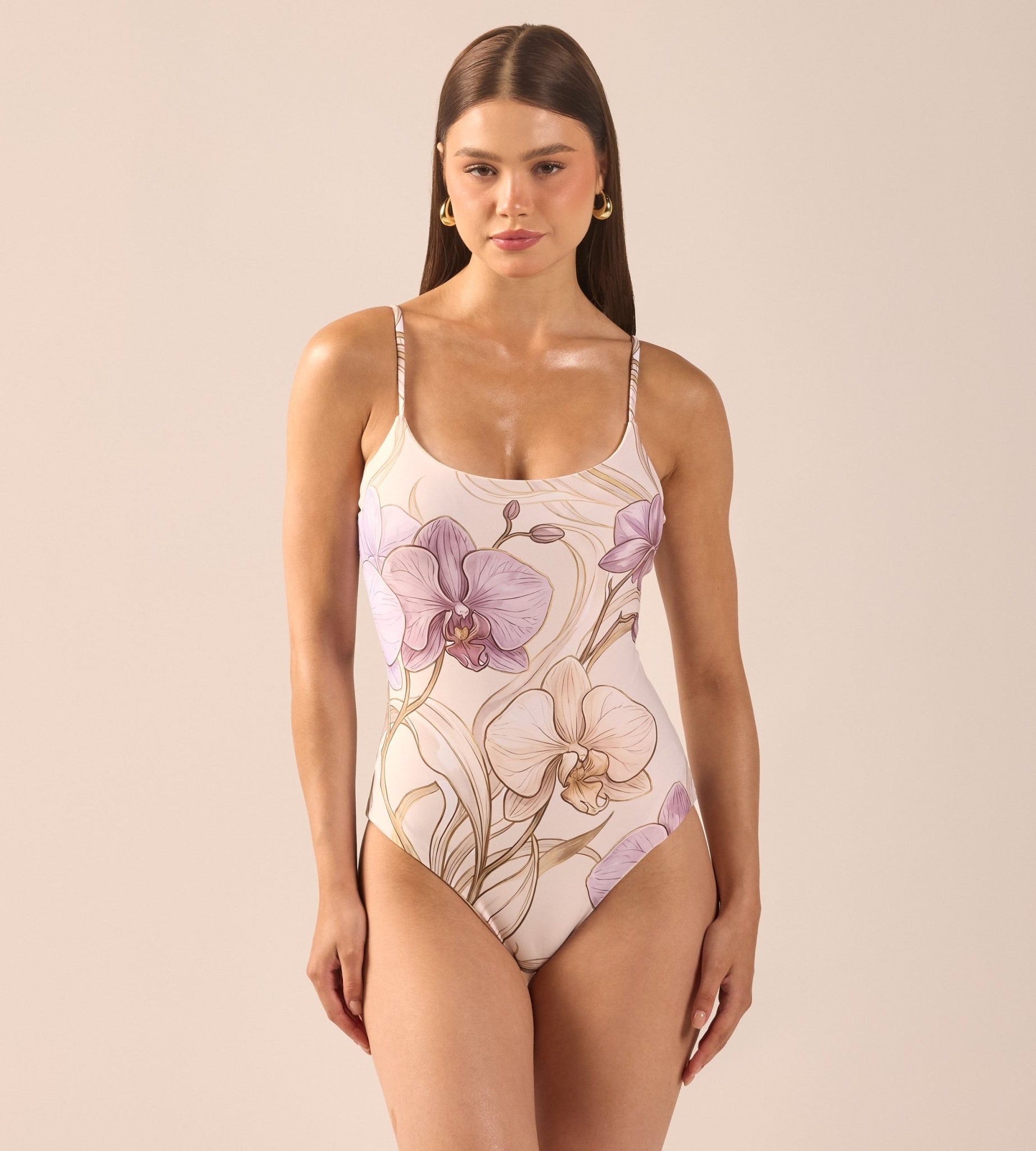 Floral Print One Piece Swimsuit - shopaleena