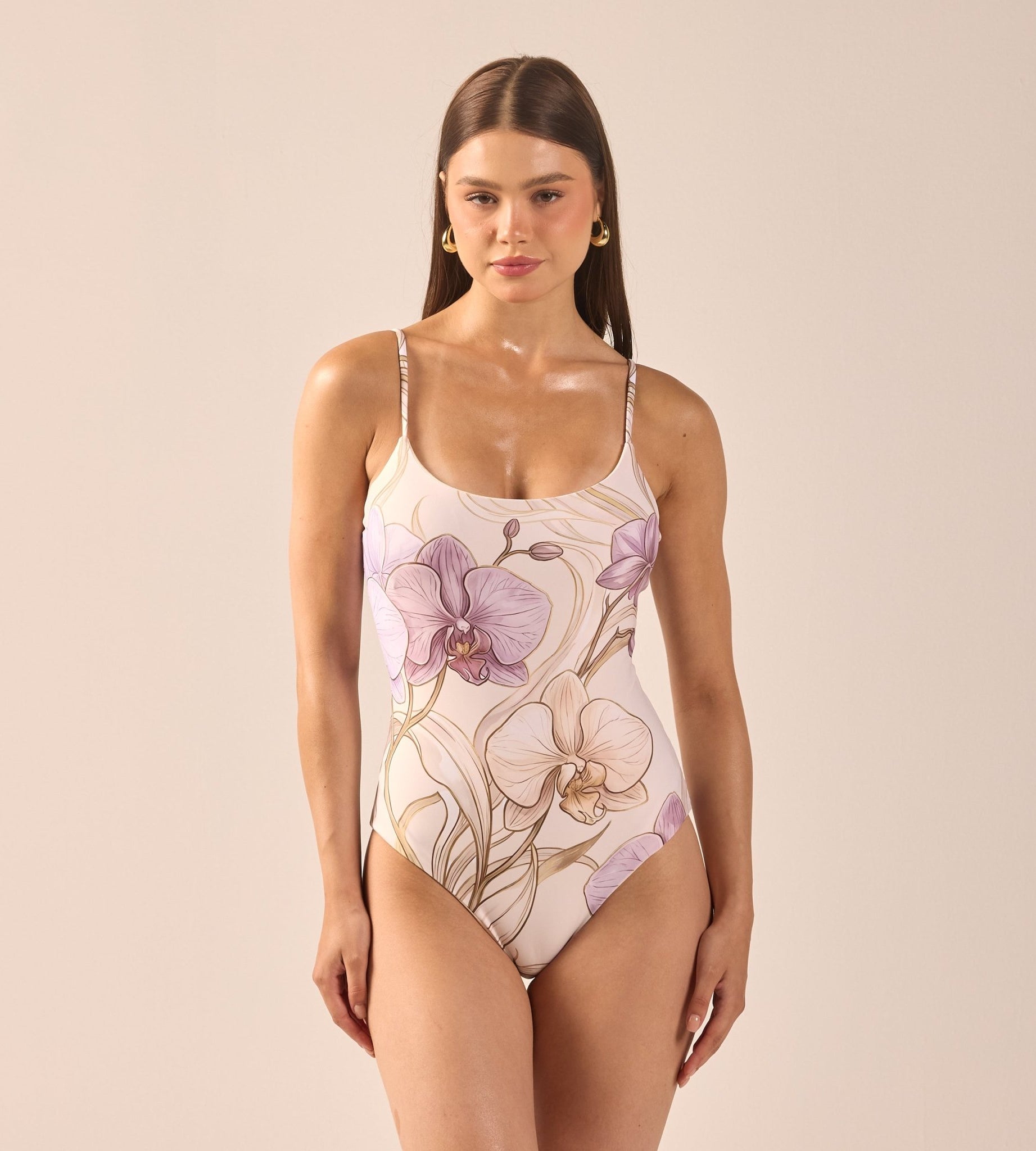Floral Print One Piece Swimsuit - shopaleena