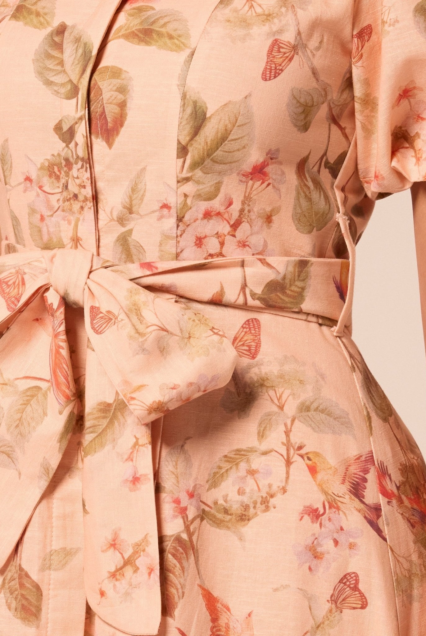 Floral Puff Sleeve Midi Dress - shopaleena